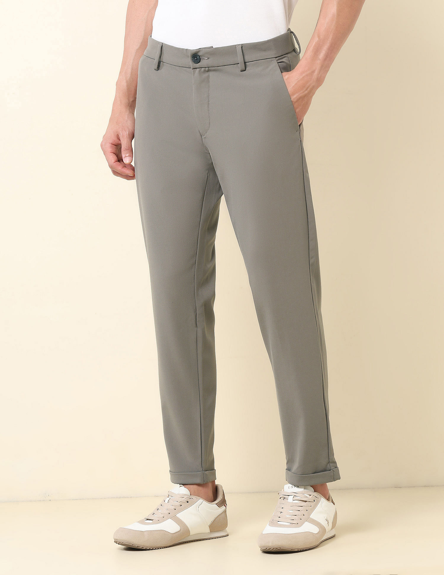U.S. Polo Assn. Henry Tapered Fit Solid Trousers