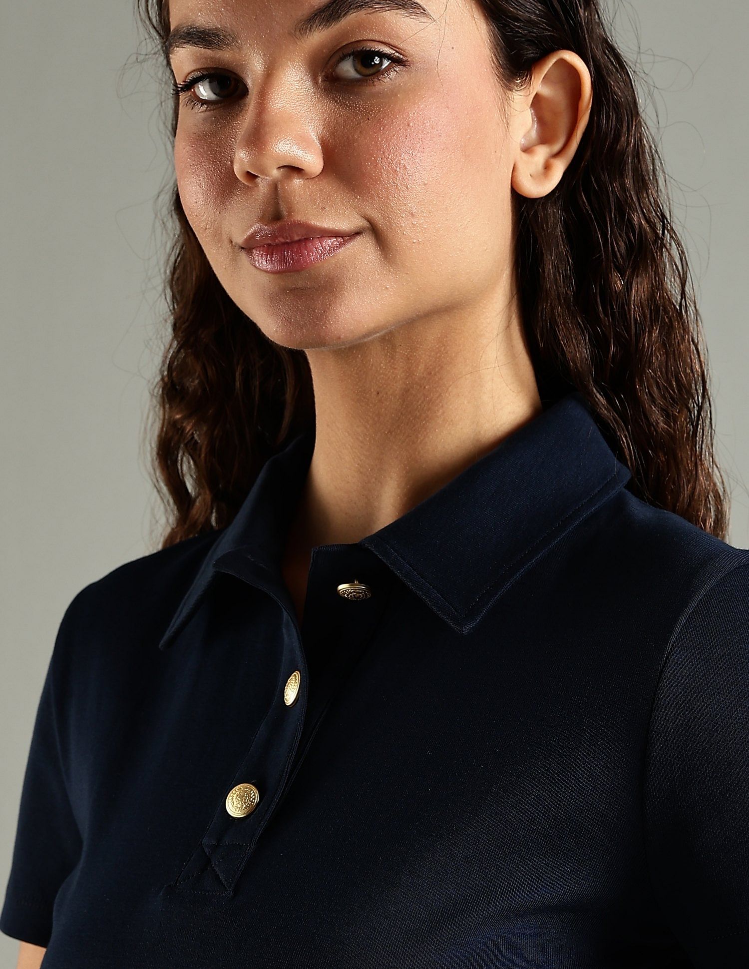 Tommy Hilfiger Cotton Polo Collar Midi Dress