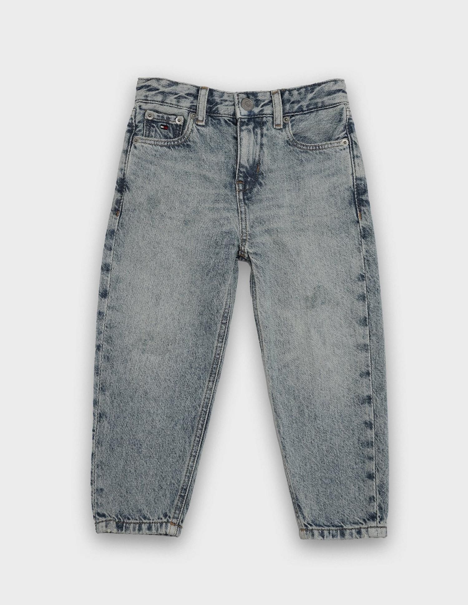 Tommy Hilfiger Kids Boys Mid-Wash Regular-Fit Mid-Rise Jeans
