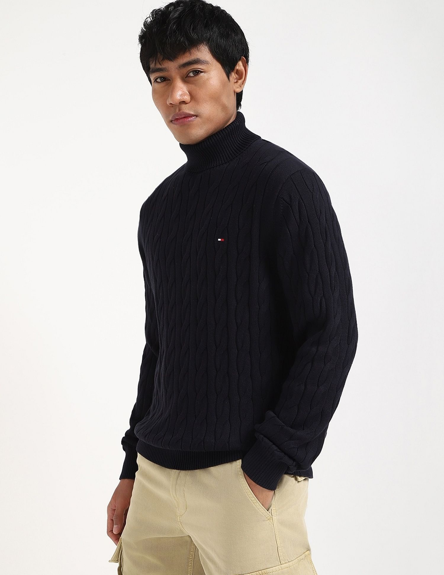 Tommy Hilfiger Cable-Knit Regular-Fit Cotton Sweater