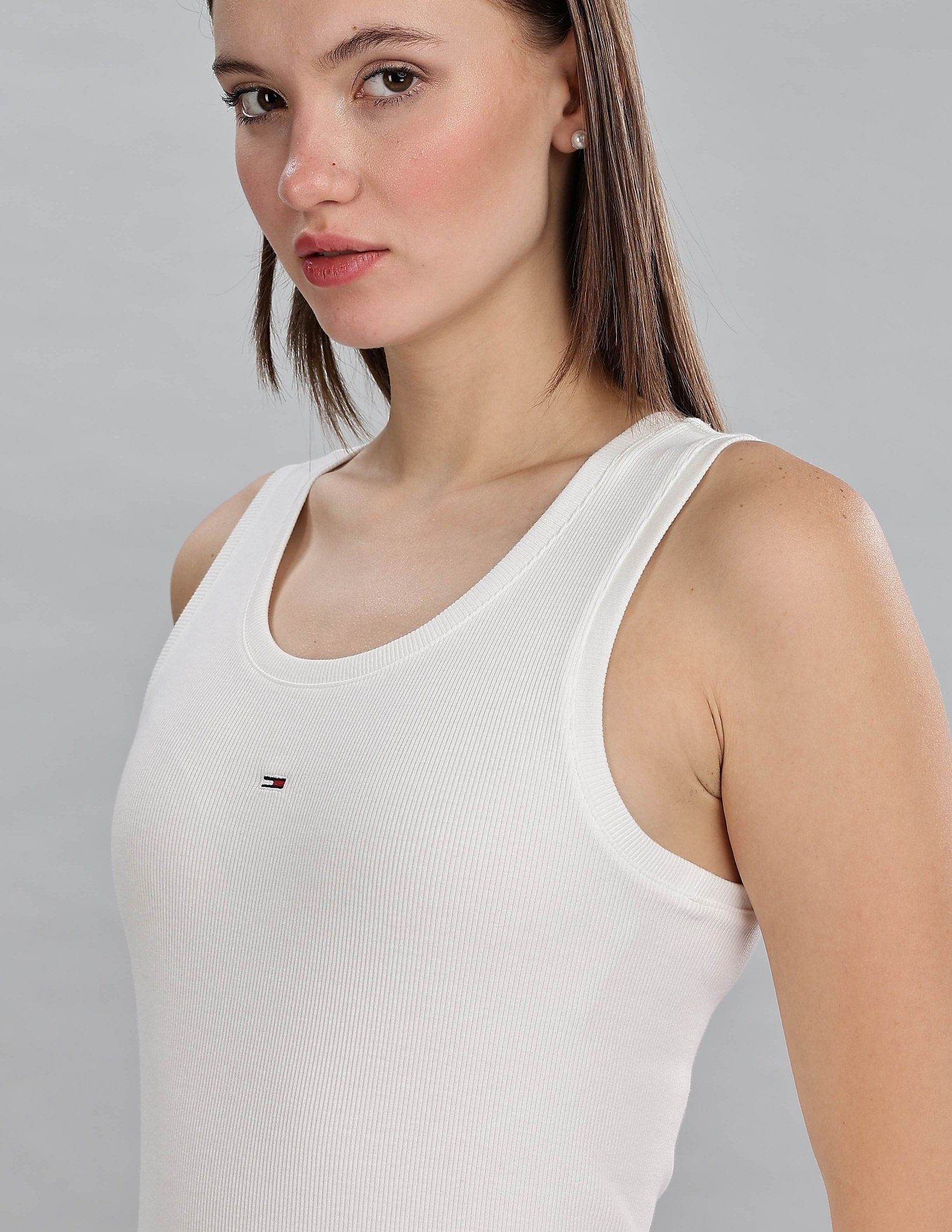 Tommy Hilfiger Womens White Solid Dresses