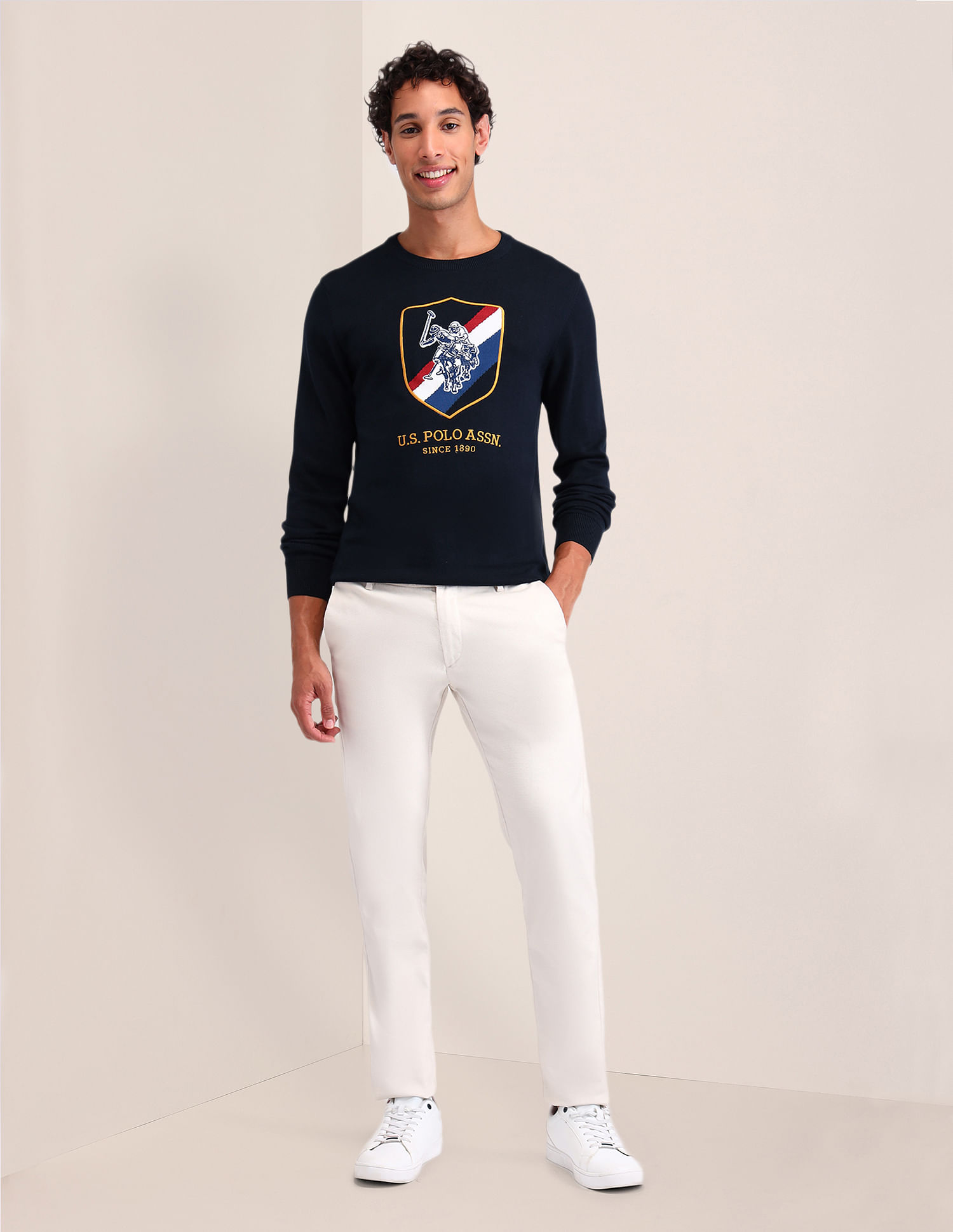 U.S. Polo Assn. Brand Printed Regular Fit Sweater