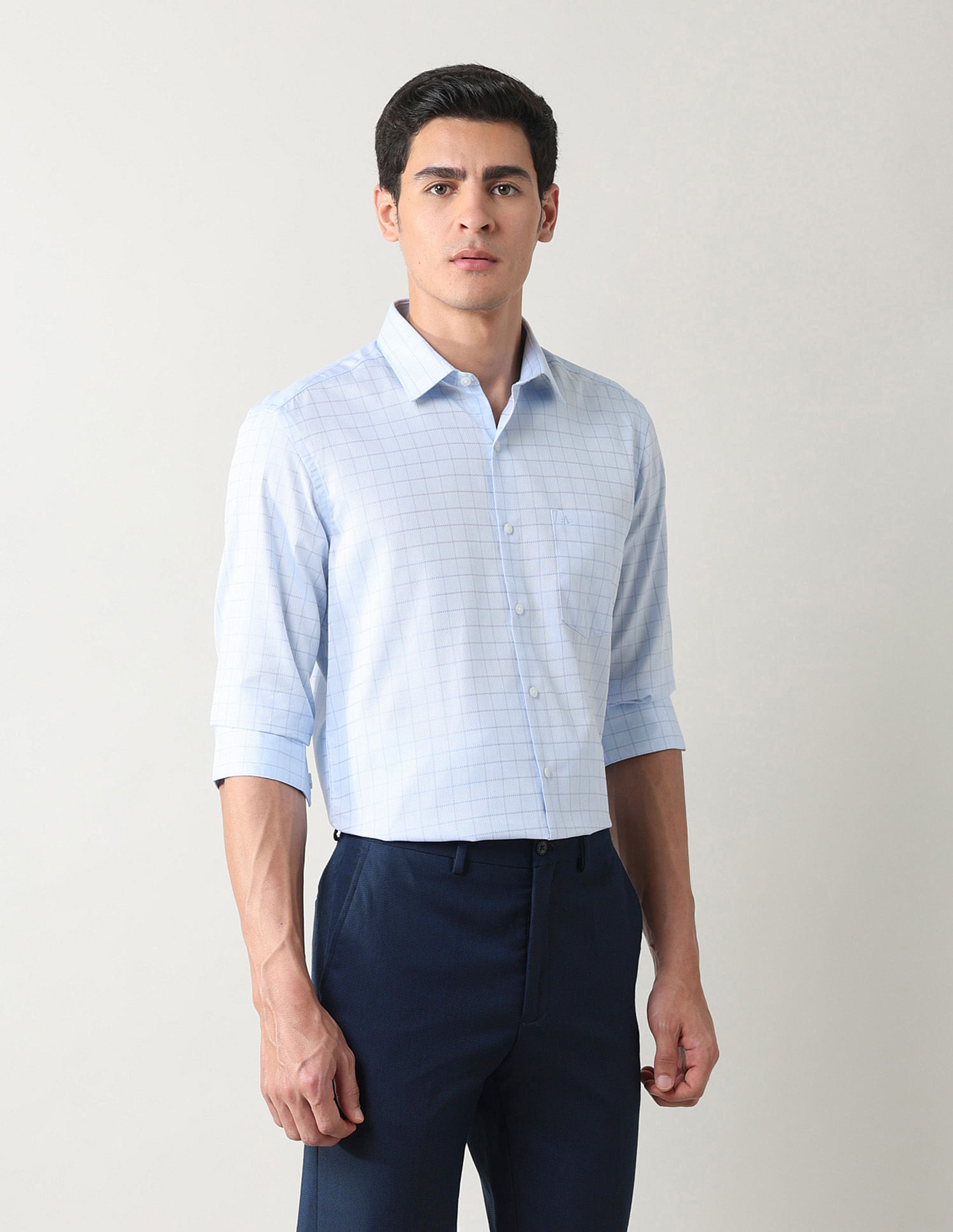Arrow Windowpane Checked Manhattan Slim Fit Shirt