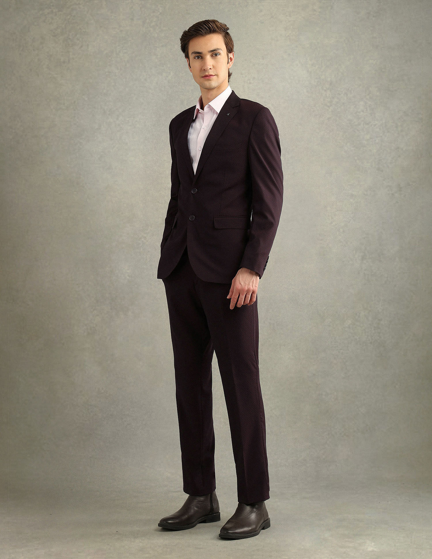 Arrow Self Design Dobby Two Piece Suit