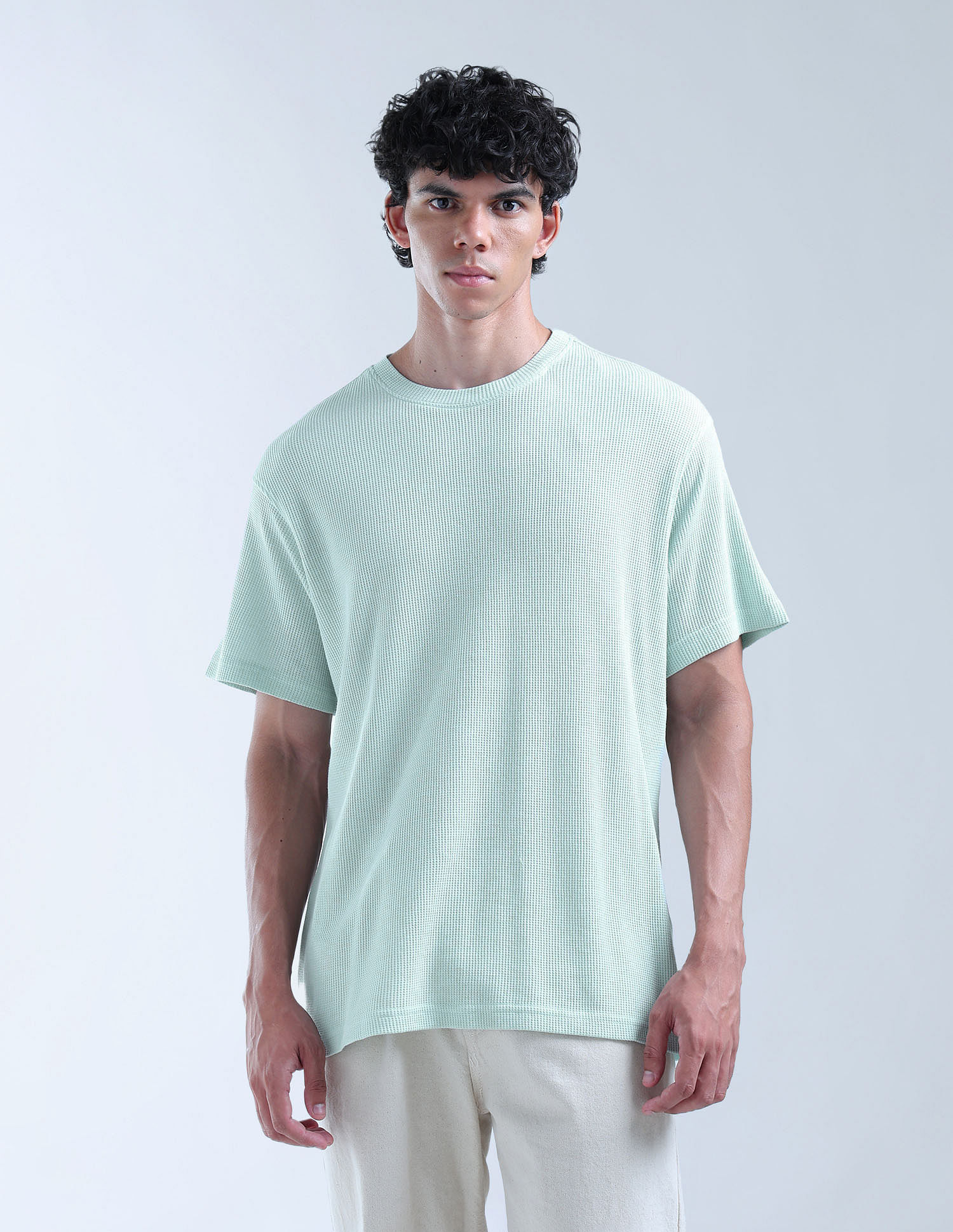 Flying Machine Textured Relaxed Fit Digitopia T-Shirt