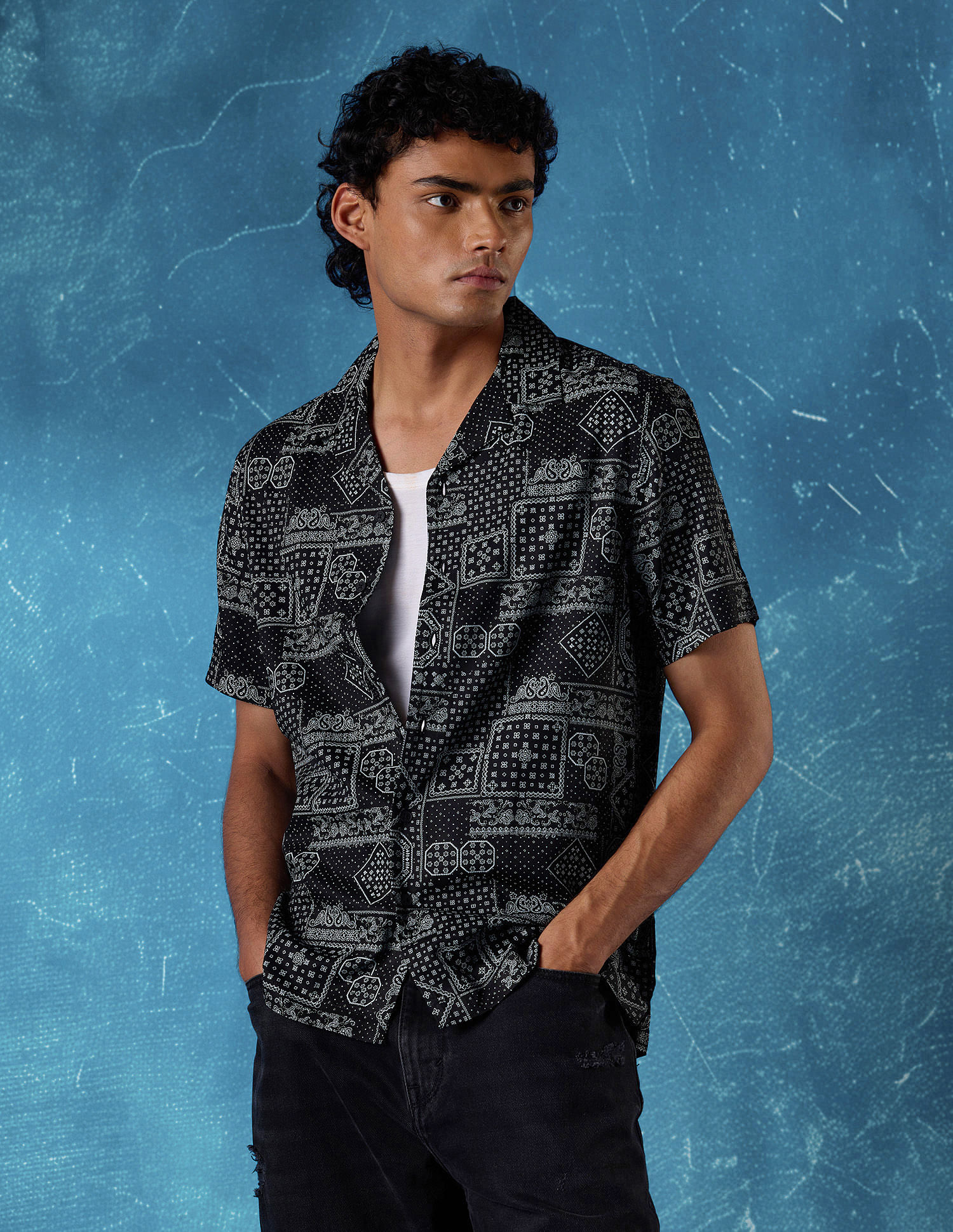 Flying Machine Geometric Print Regular Fit Shirt
