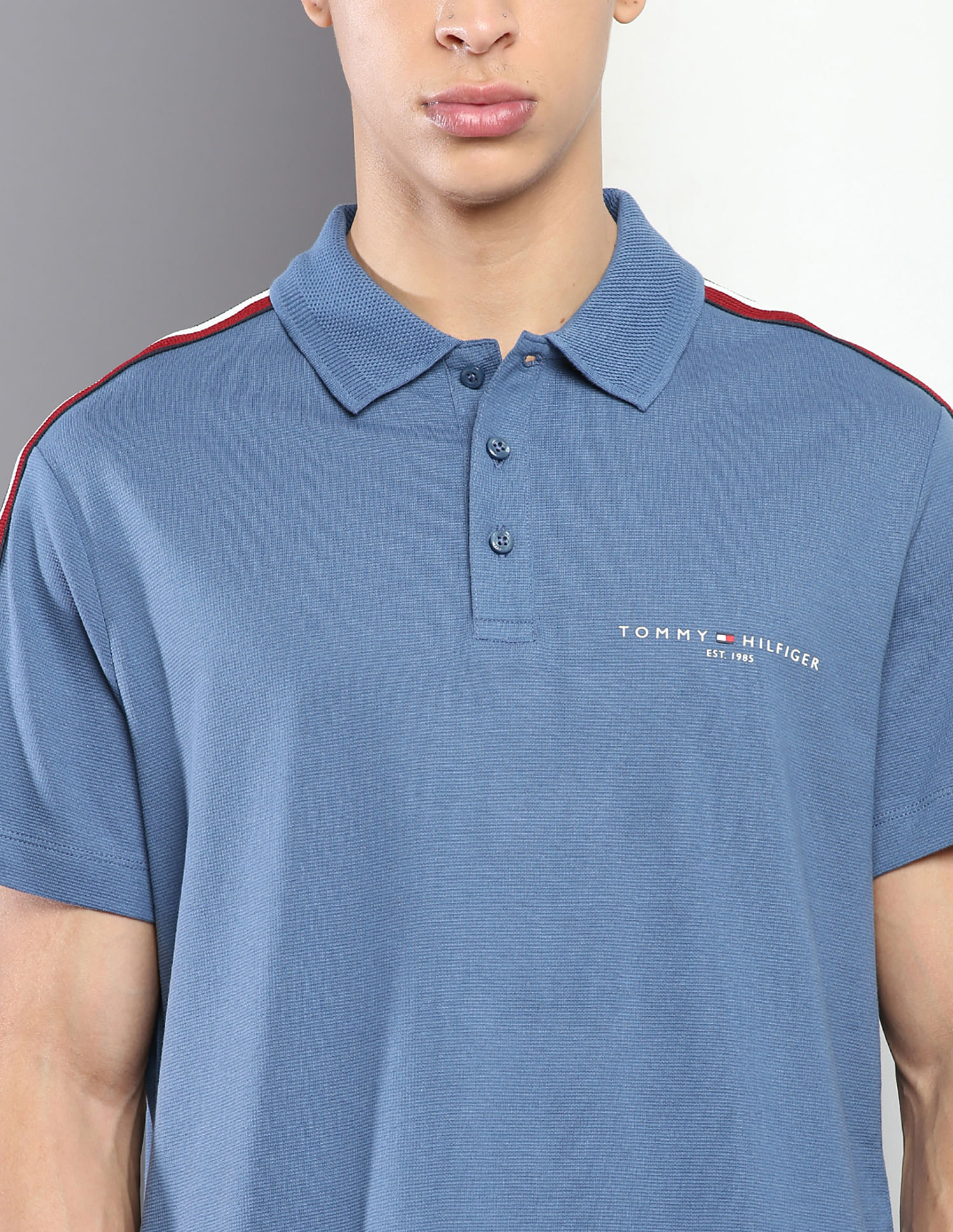 Buy Tommy Hilfiger Global Stripe Sleeve Shirt Polo Cotton