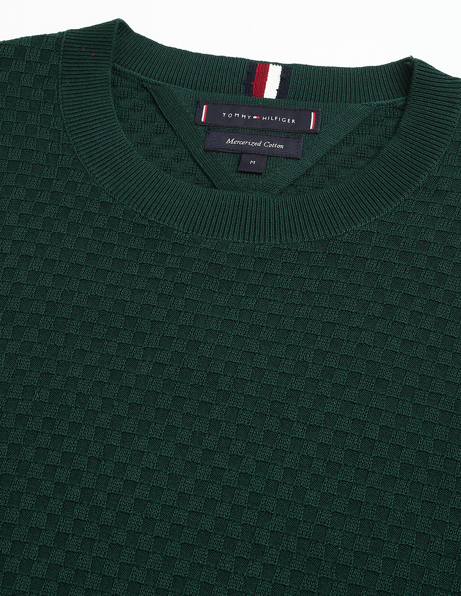 Tommy Hilfiger Mercerized Cotton Check Sweater