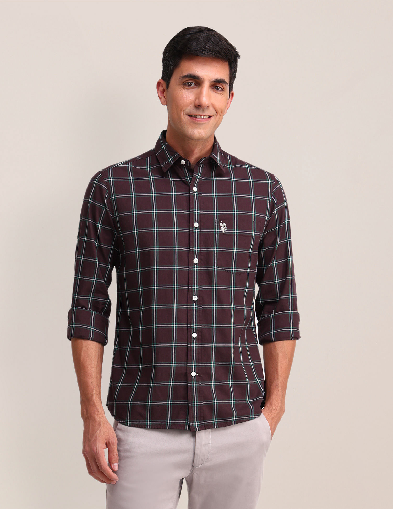 U.S. Polo Assn. Outline Checked Twill Shirt