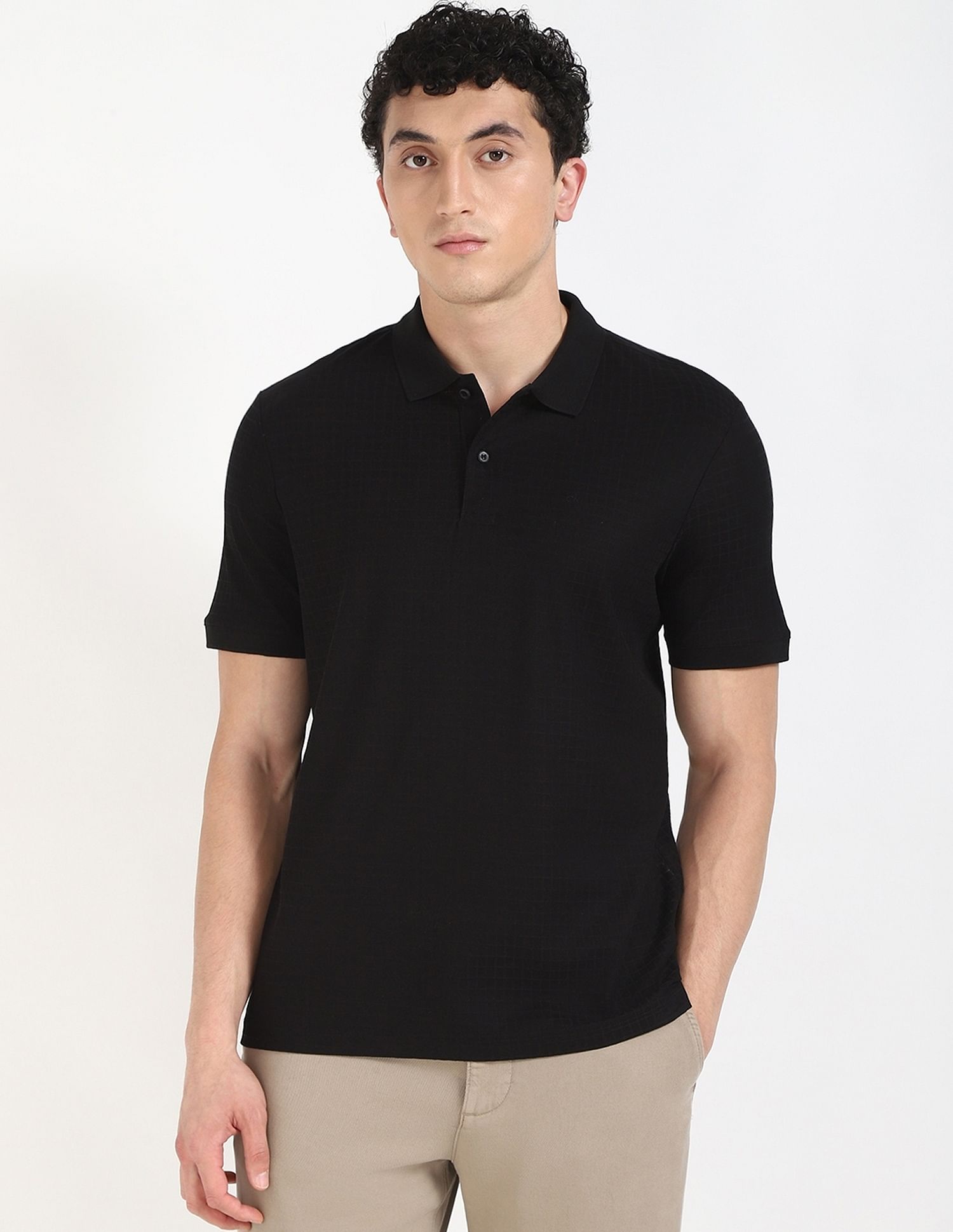 Calvin Klein Jeans Checks Regular-Fit Cotton Polo T-Shirt