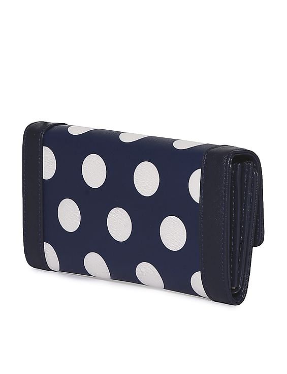 U.S. Polo Assn. Women Polka Dot Print Tri Fold Wallet