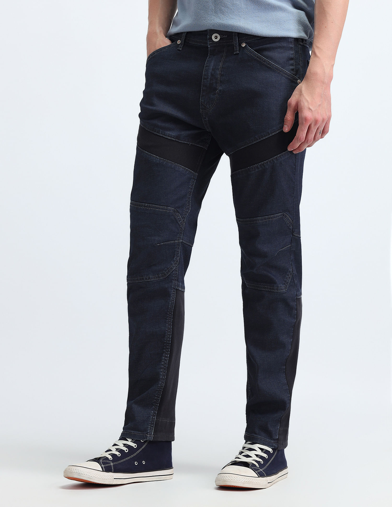 Flying Machine Slash Slim Tapered Fit Blue Jeans