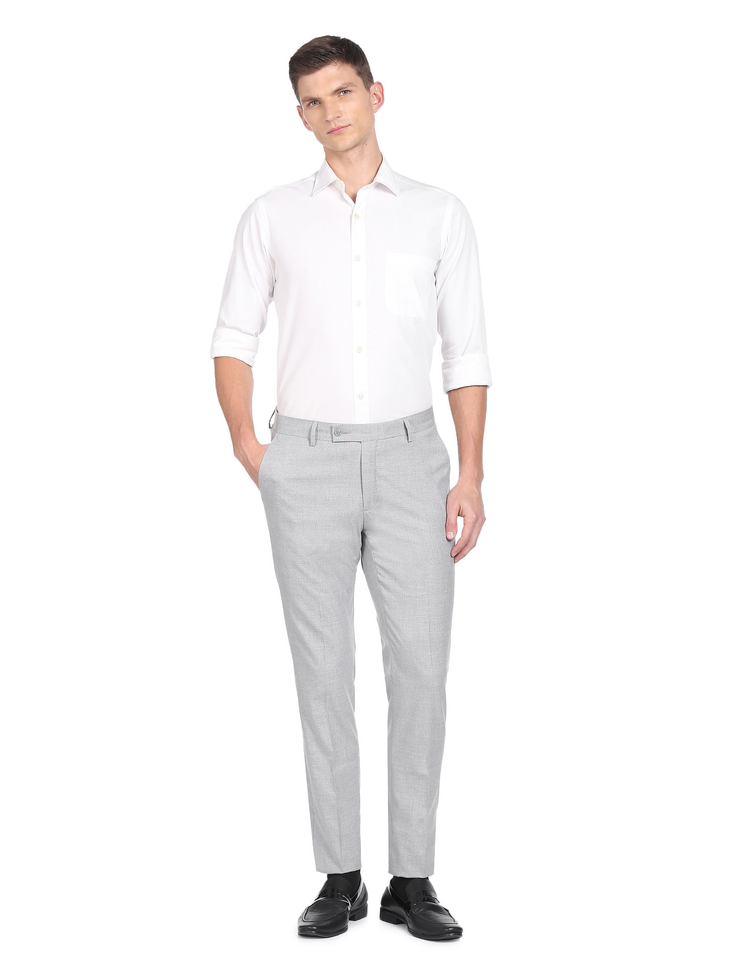 Executive Dress Pants  Light Grey  Bombay Shirt Company