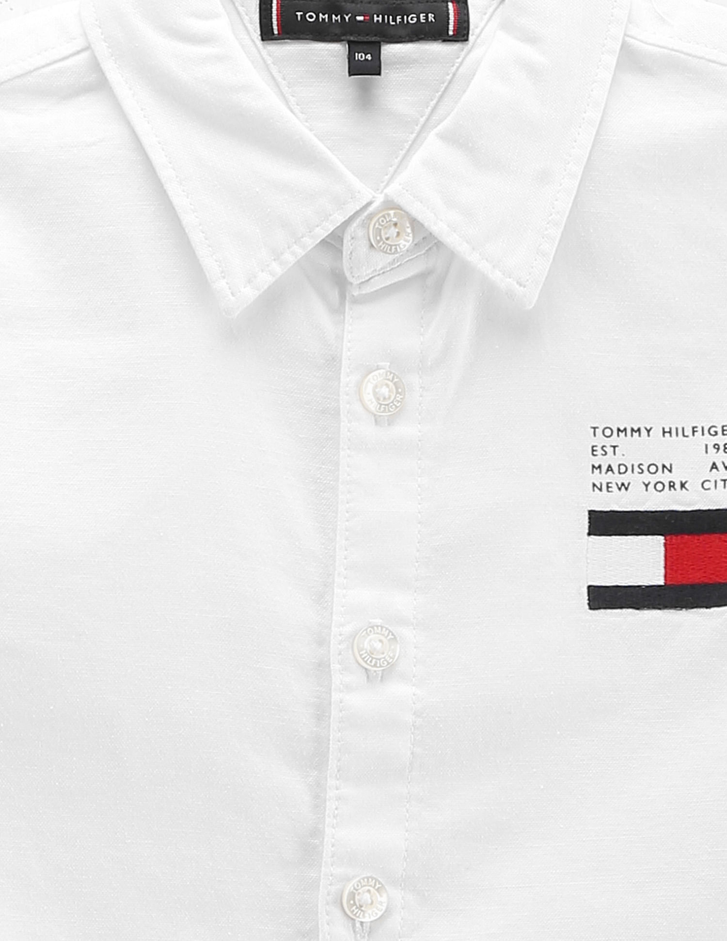 Tommy Hilfiger Kids Boys Organic Cotton Solid Shirt