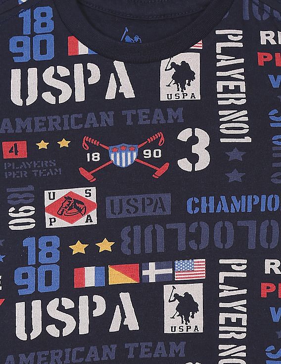 U.S. Polo Assn. Kids Crew Neck Brand Print T-Shirt