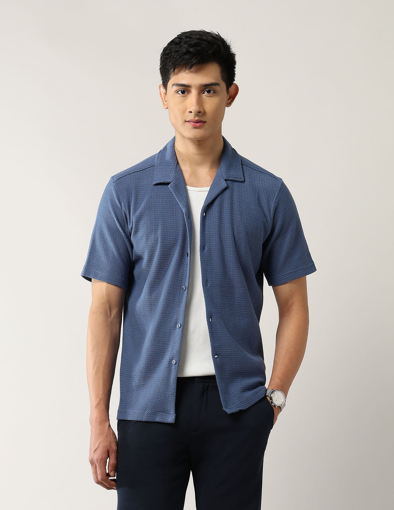 Arrow Pure Cotton Relaxed Fit Cuban Shirt