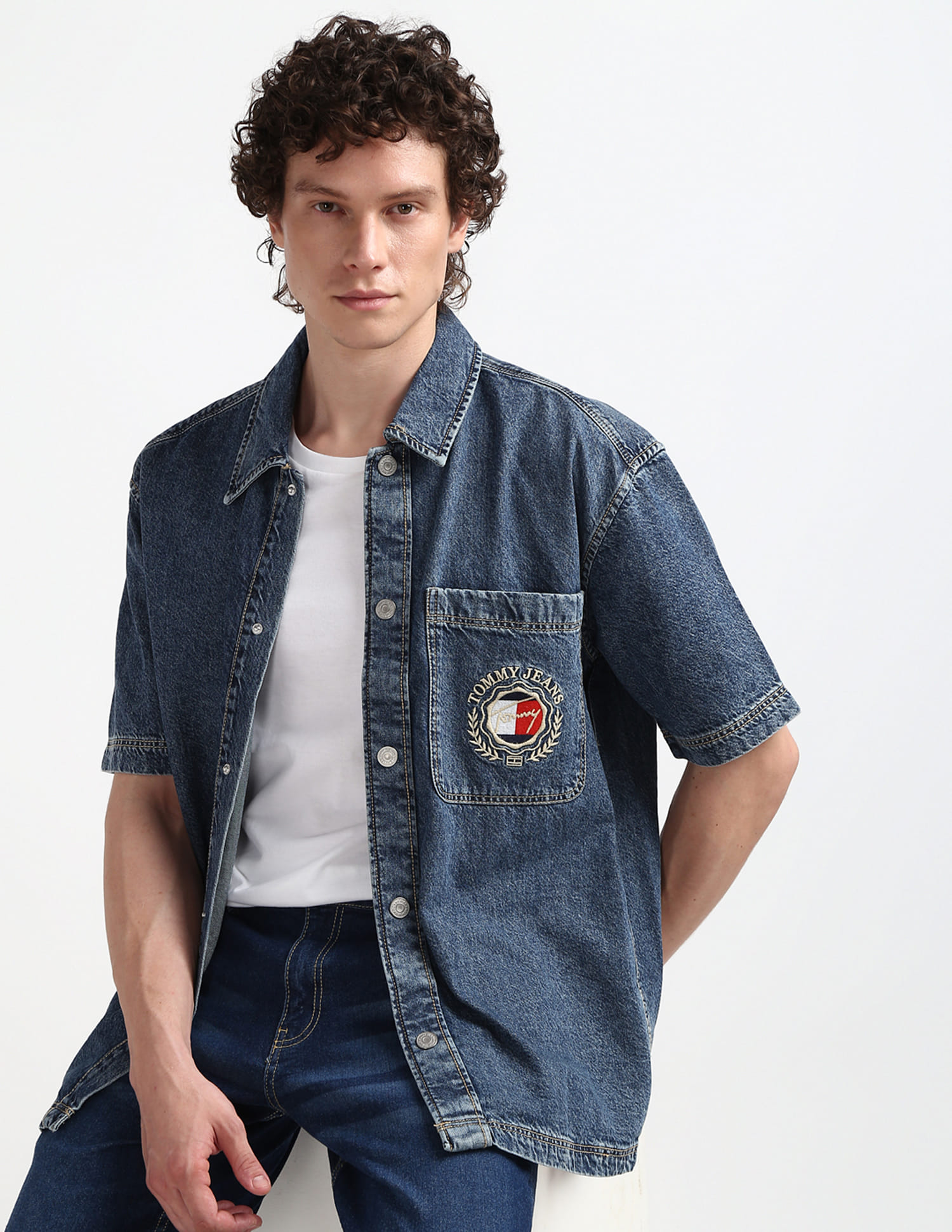Buy Tommy Hilfiger Short Sleeve Denim Overshirt