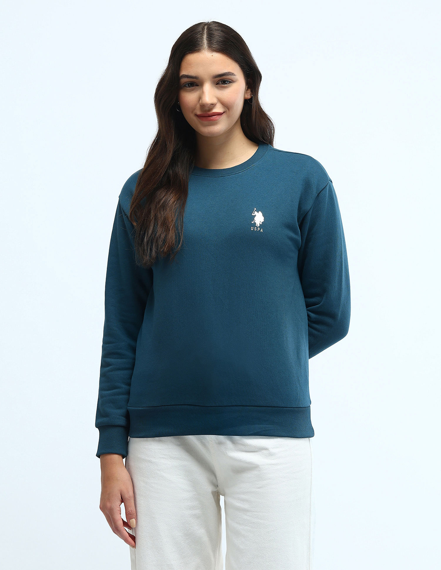 U.S. Polo Assn. Women Hd Print Regular Fit Sweatshirt