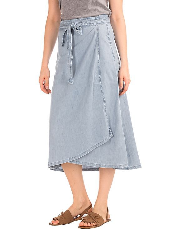 Gap 1969 denim wrap skirt best sale