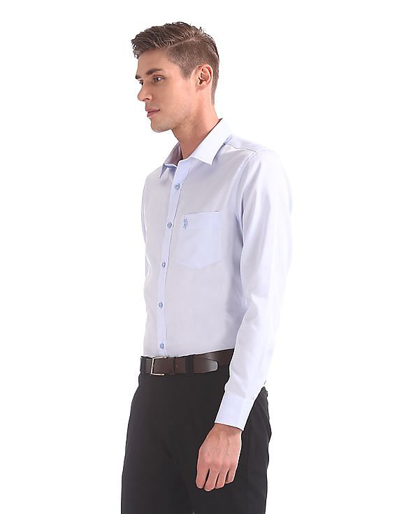 USPA Tailored Tailored Regular Fit Solid Shirt
