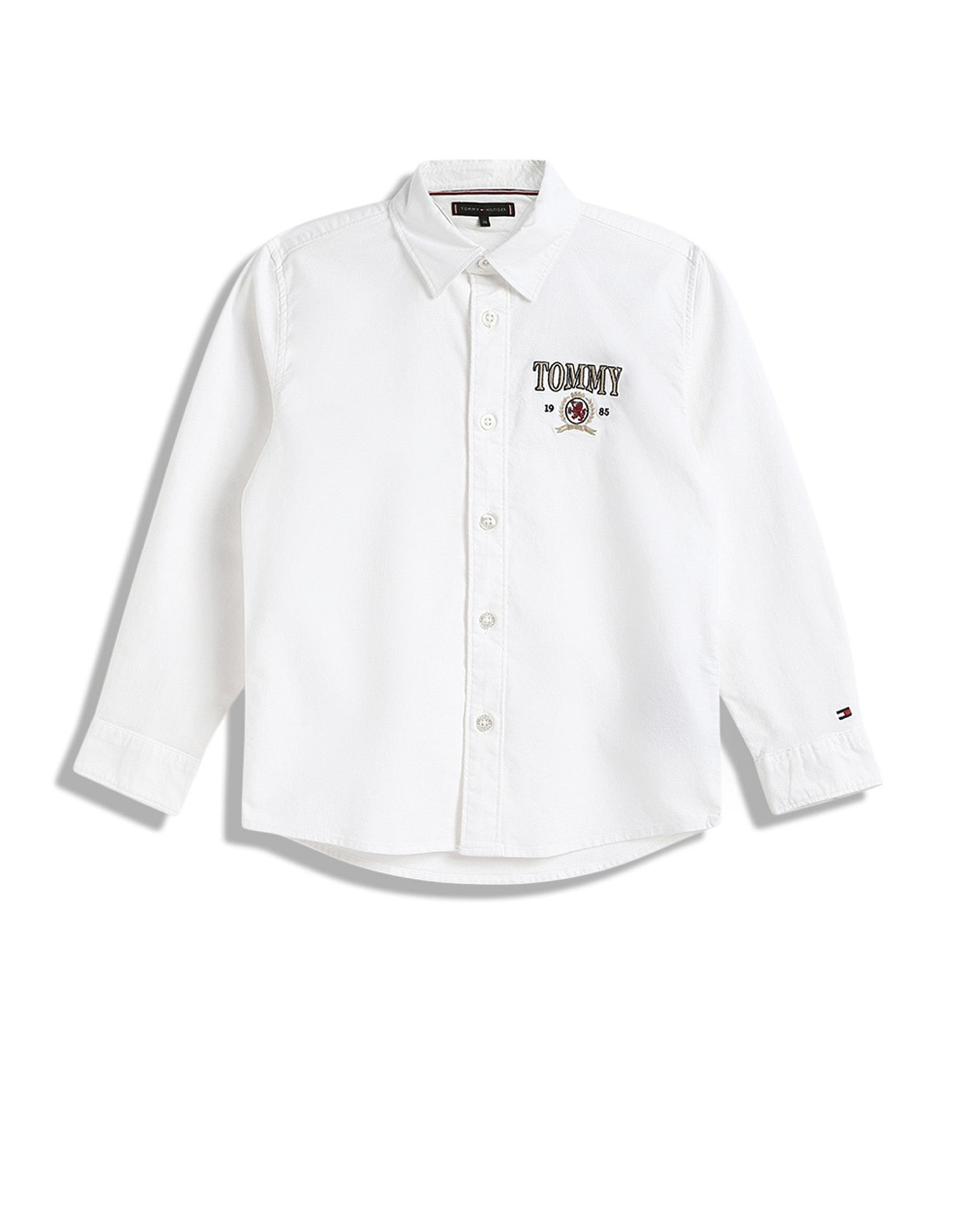Tommy Hilfiger Kids Boys Logo Regular-Fit Cotton Shirt