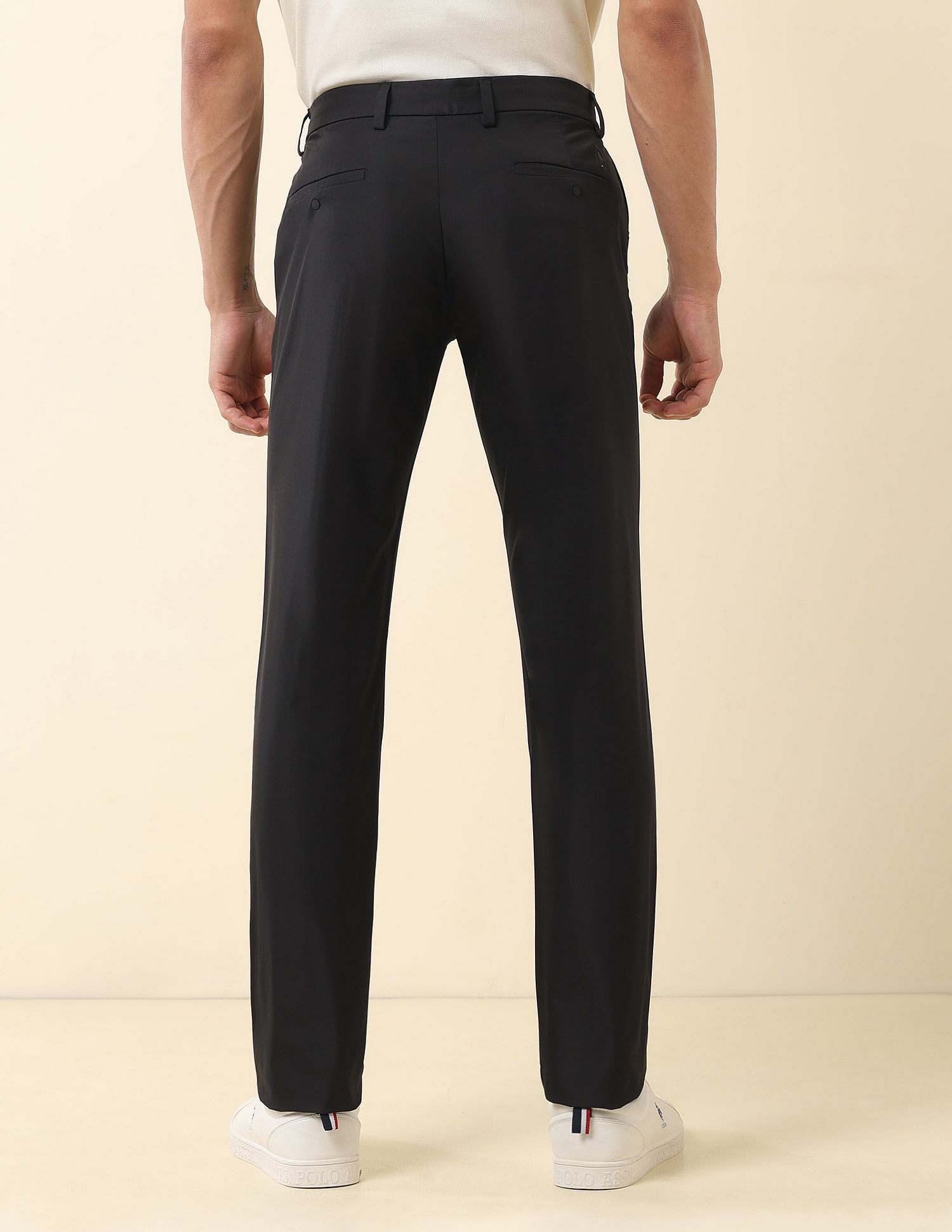 U.S. Polo Assn. Solid Denver Slim Fit Trousers