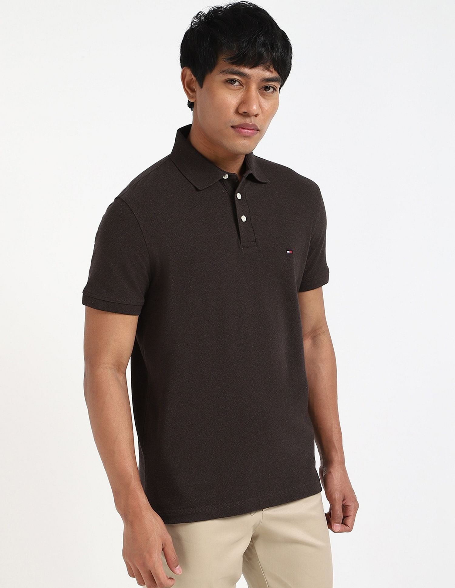 Tommy Hilfiger Solid Slim-Fit Cotton Polo Shirt