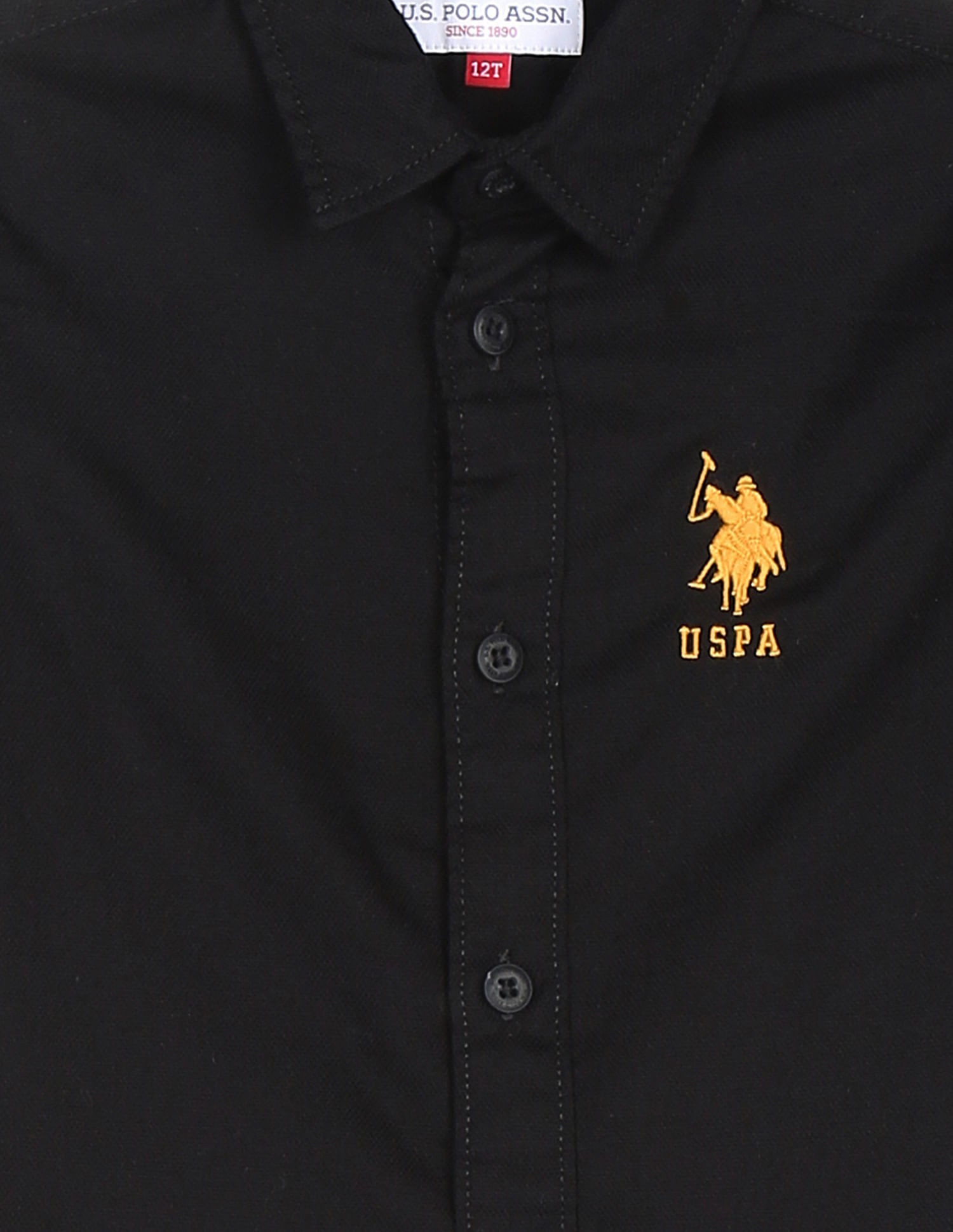 U.S. Polo Assn. Kids Boys Spread Collar Solid Shirt