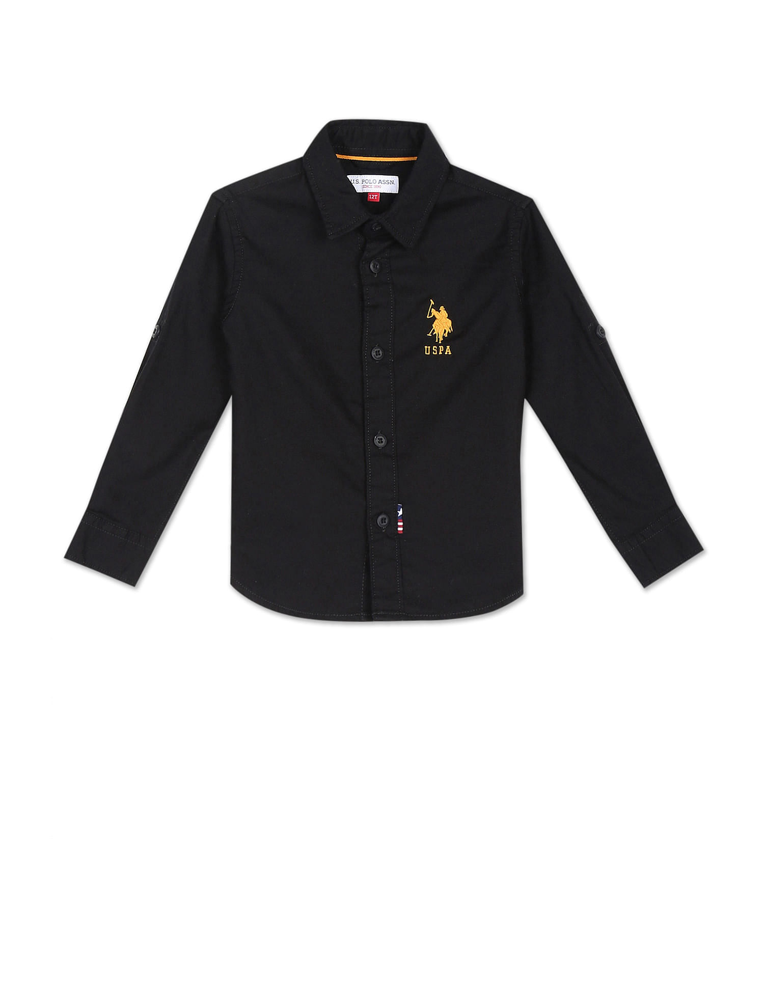 U.S. Polo Assn. Kids Boys Spread Collar Solid Shirt
