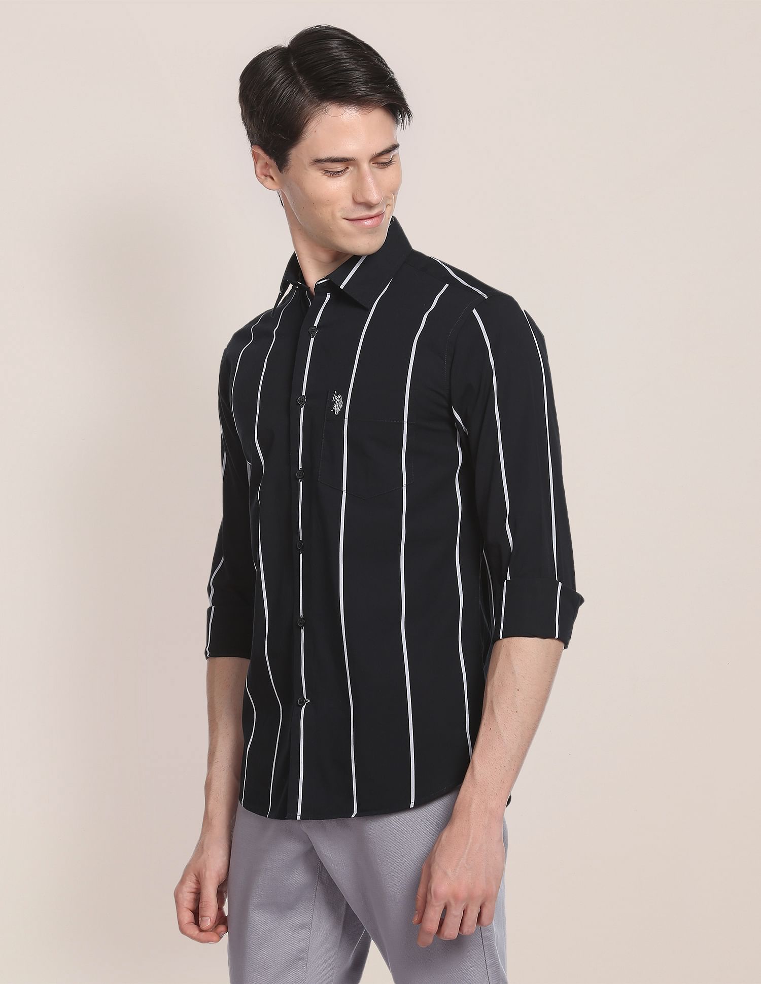 U.S. Polo Assn. Iconic Peached Stripe Shirt