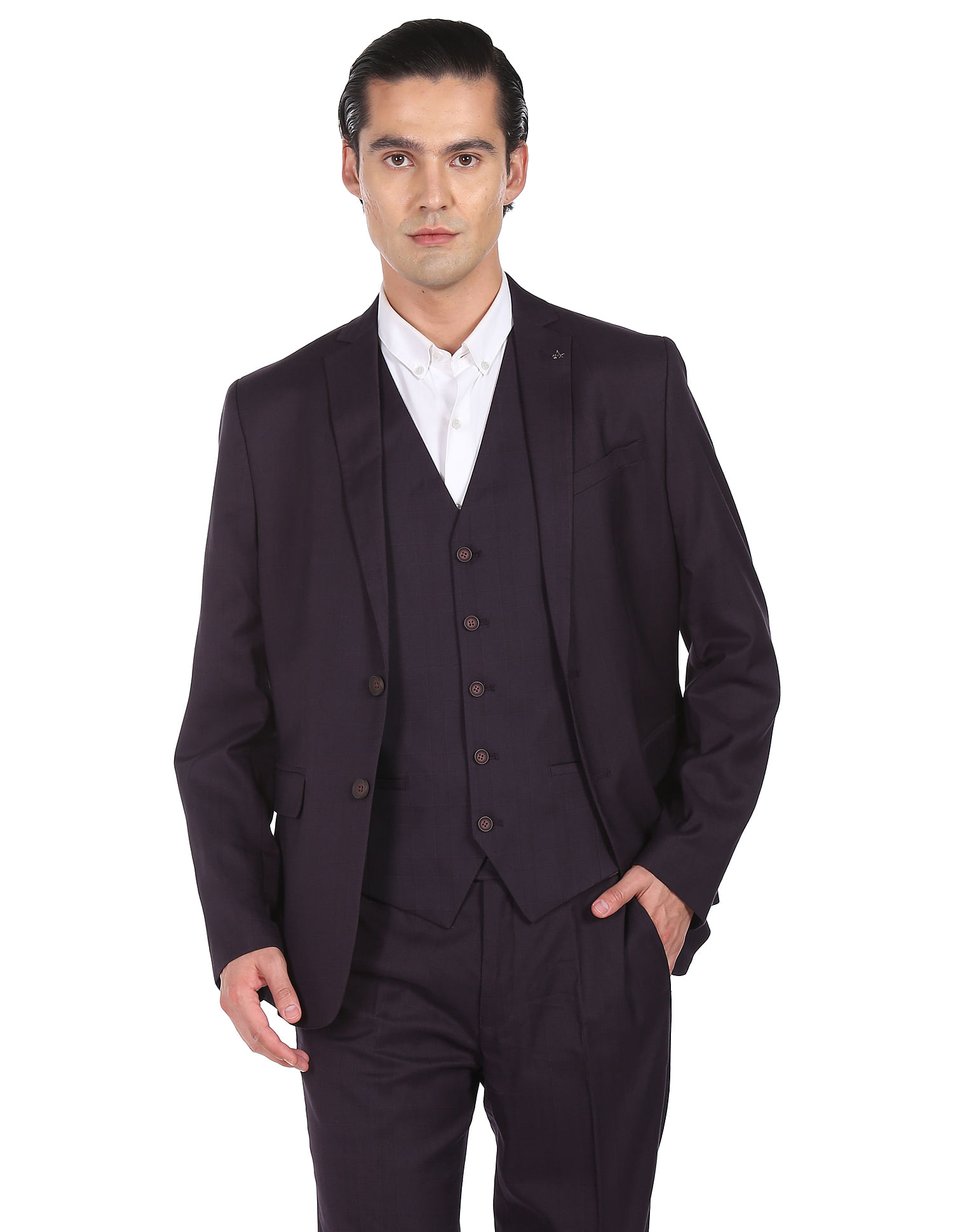 Elegant Dark Purple Notch Lapel Tuxedo Wedding Suit For Men With Blazer,  Pants, Vest & Tie From Handbag1969 , $89.43 | DHgate.Com