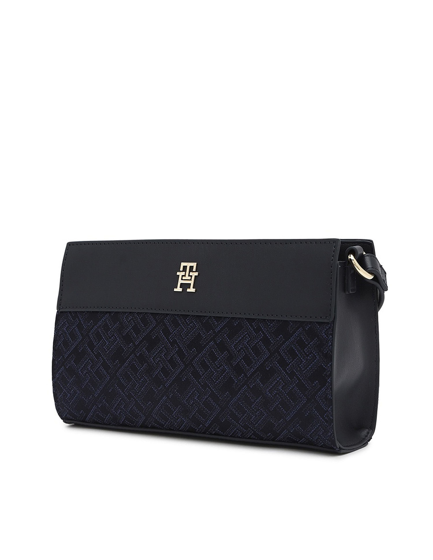Tommy Hilfiger Logo Blue Pu Sling Bag