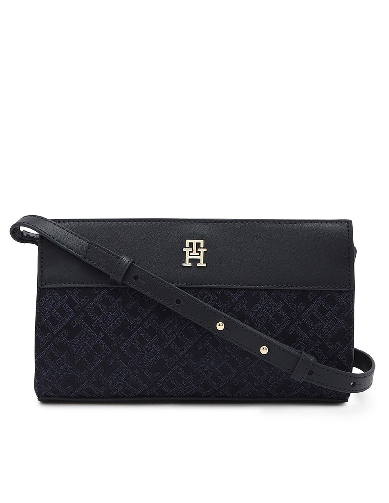Tommy Hilfiger Logo Blue Pu Sling Bag