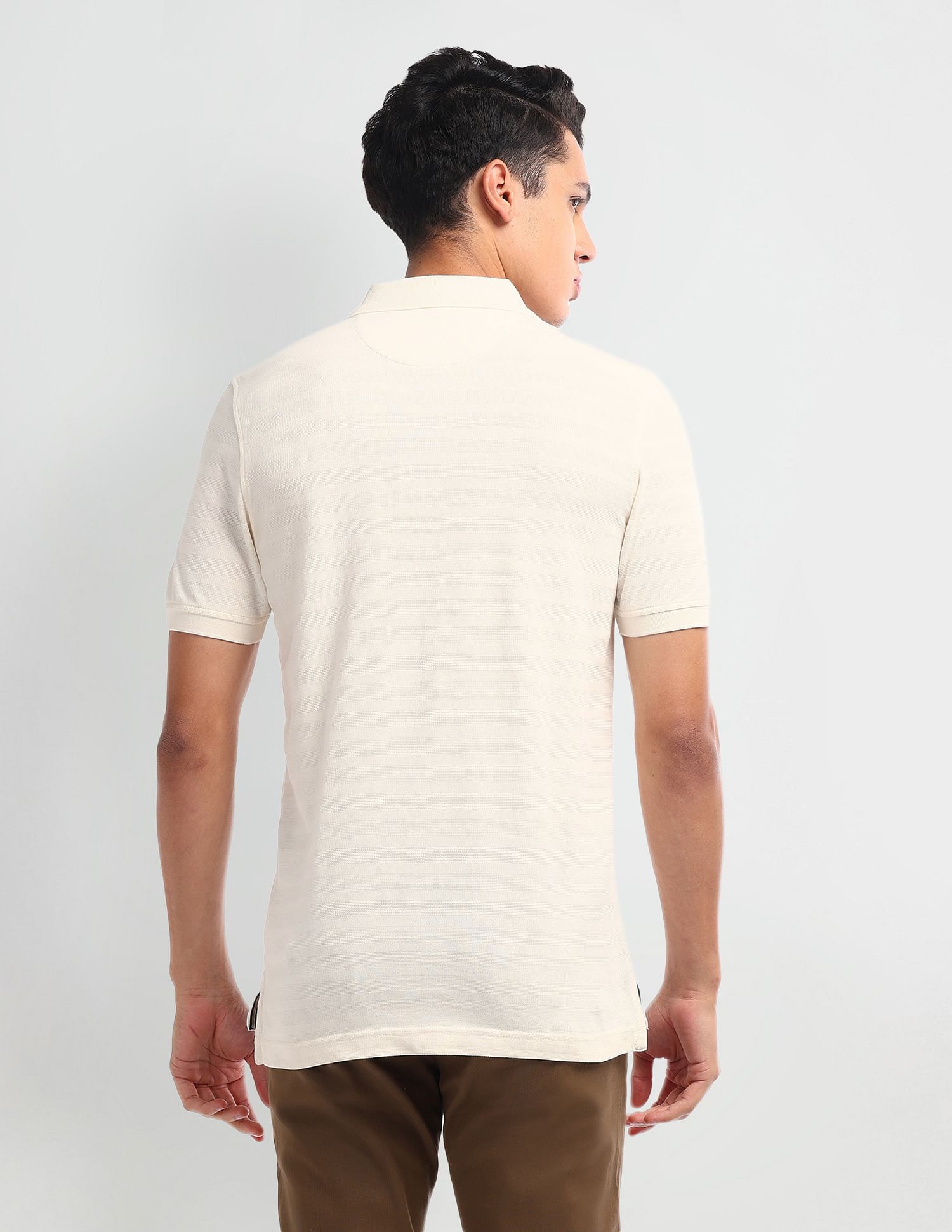 Arrow Sport Horizontal Stripe Cotton Polo Shirt
