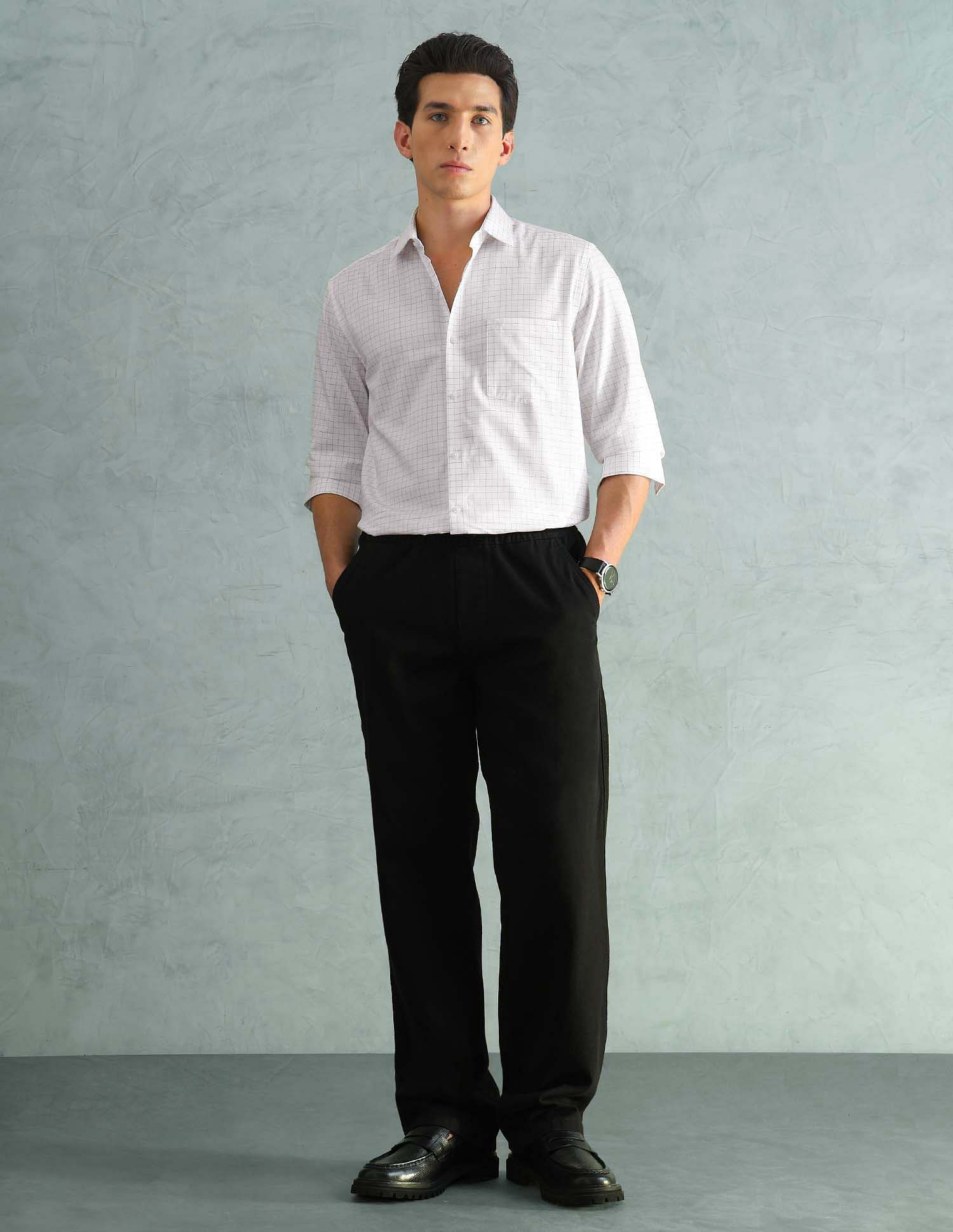 Arrow Slim Fit Checked Smart Formal Shirt