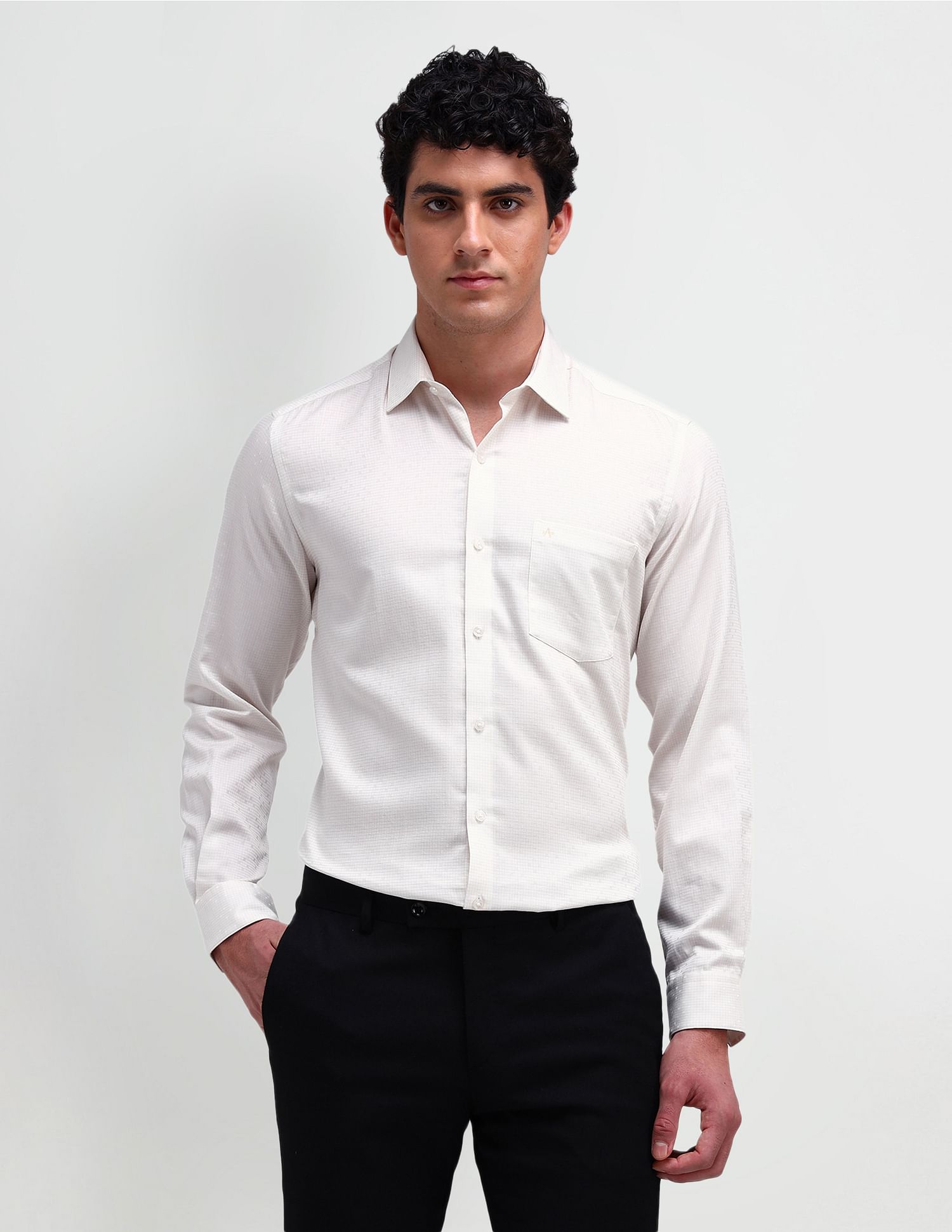Arrow Manhattan Slim Micro Checked Shirt