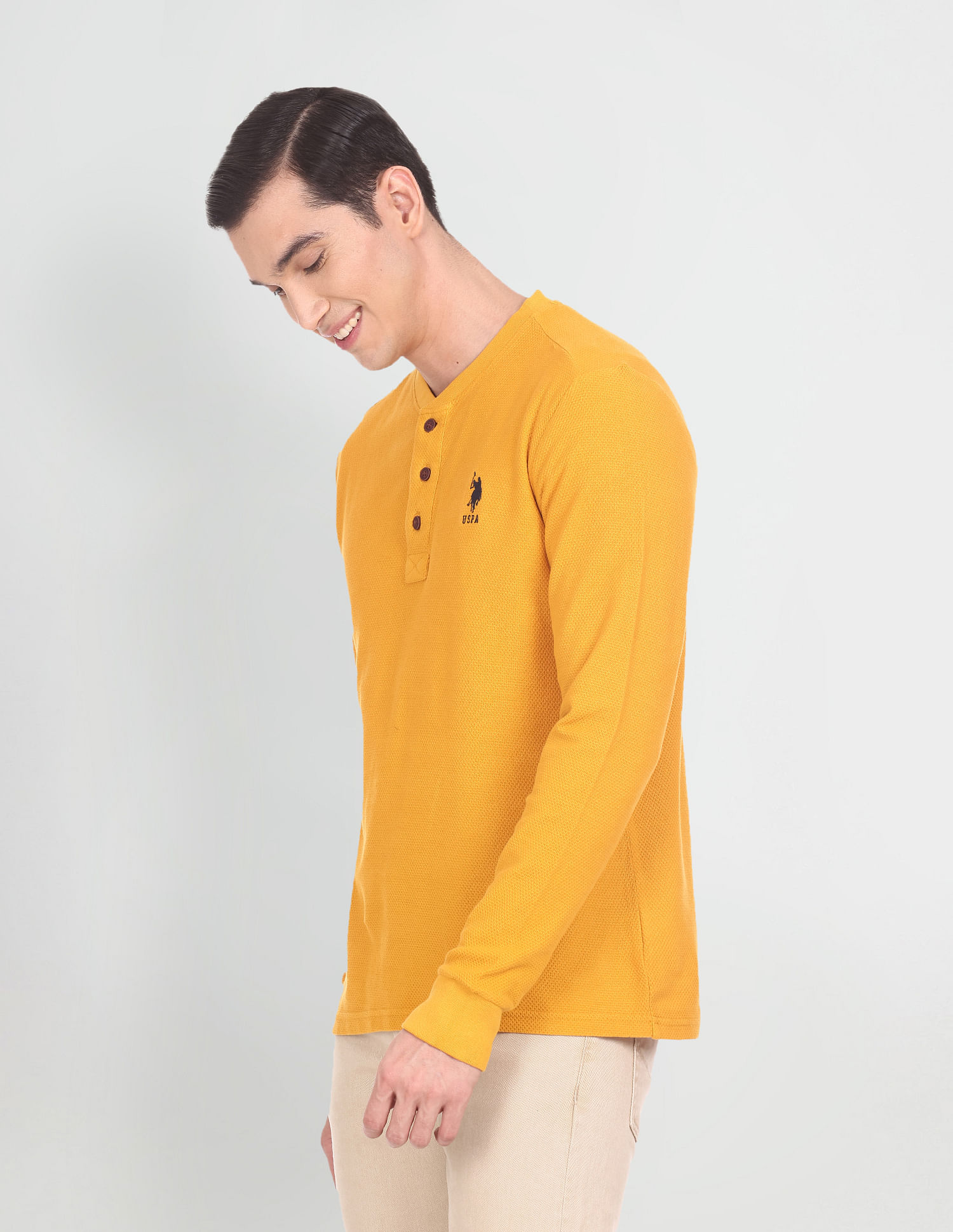 cotton henley t shirt