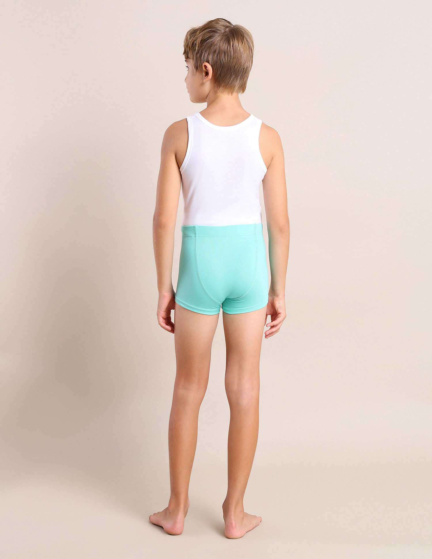 USPA Innerwear Boys Cotton Spandex Solid Trunks - Pack Of 3