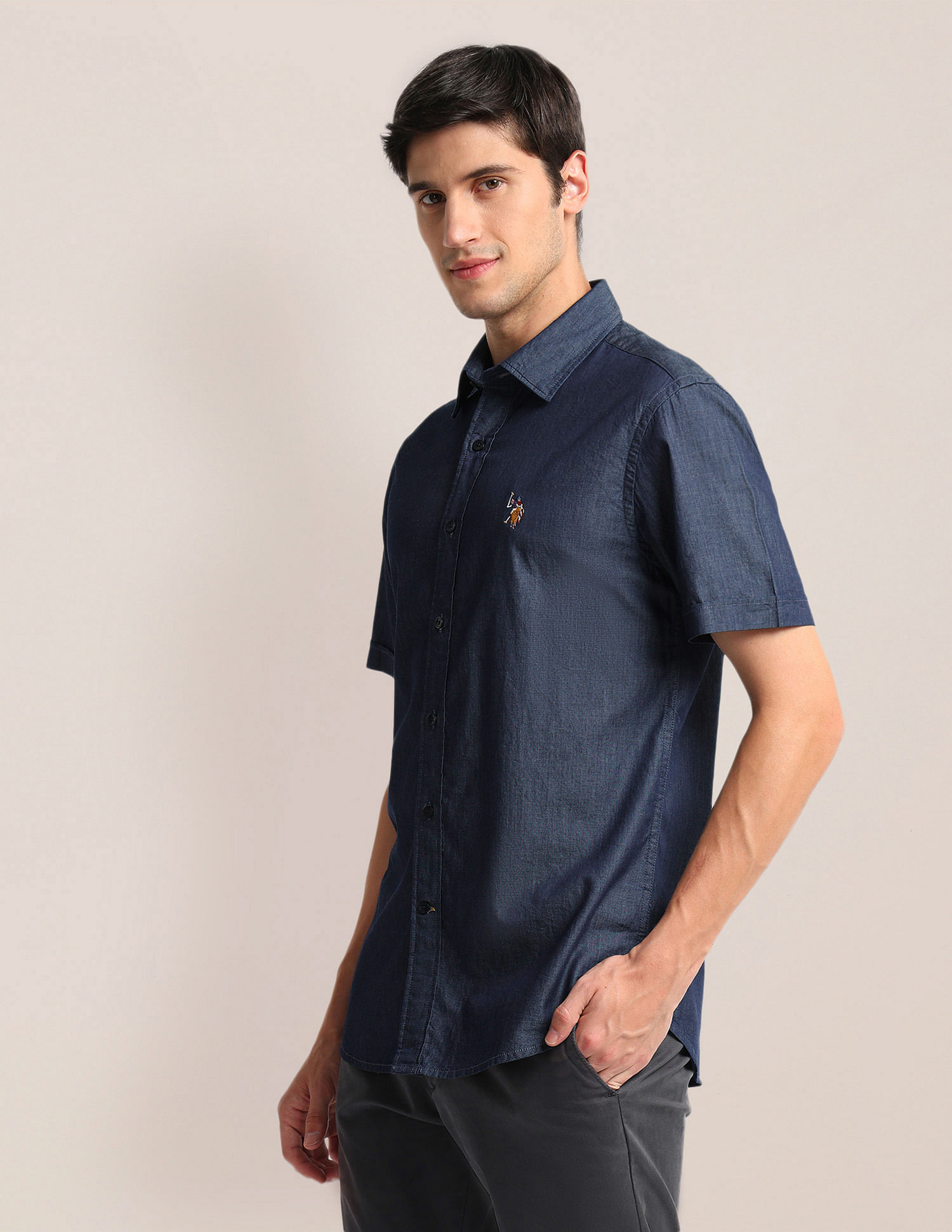 U.S. Polo Assn. Tailored Fit Chambray Shirt