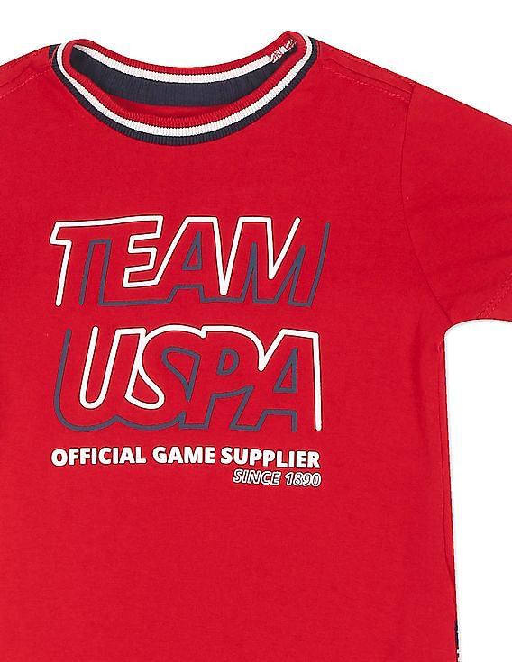 U.S. Polo Assn. Kids Boys Crew Neck Graphic Print T-Shirt