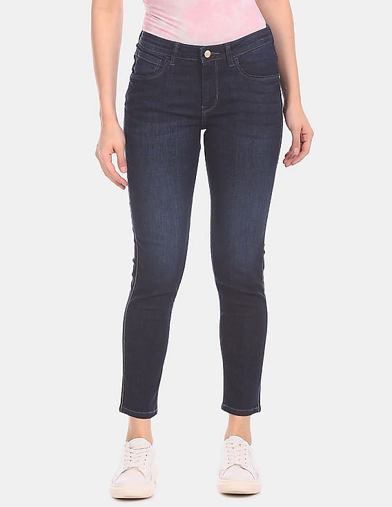 U.S. Polo Assn. Women Skinny Fit Cotton Stretch Dark Wash Jeans