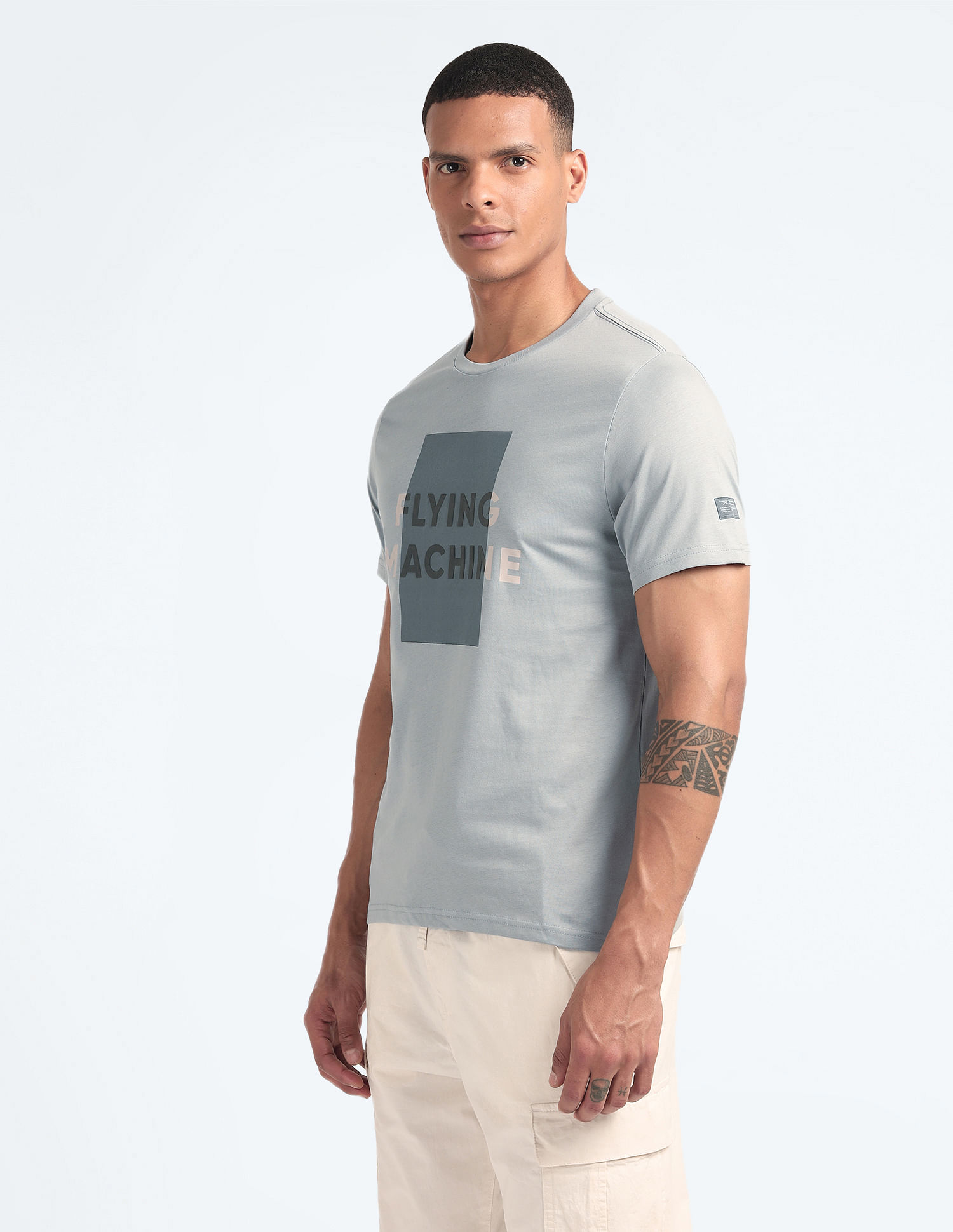 Flying Machine Brand Print Cotton T-Shirt