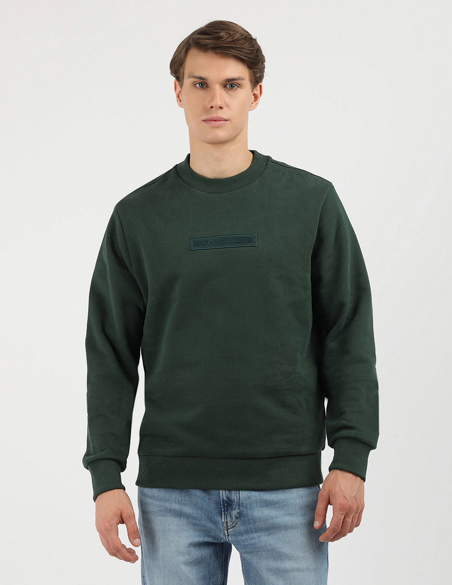 Calvin Klein Jeans Embroidered Logo Crew Neck Sweatshirt