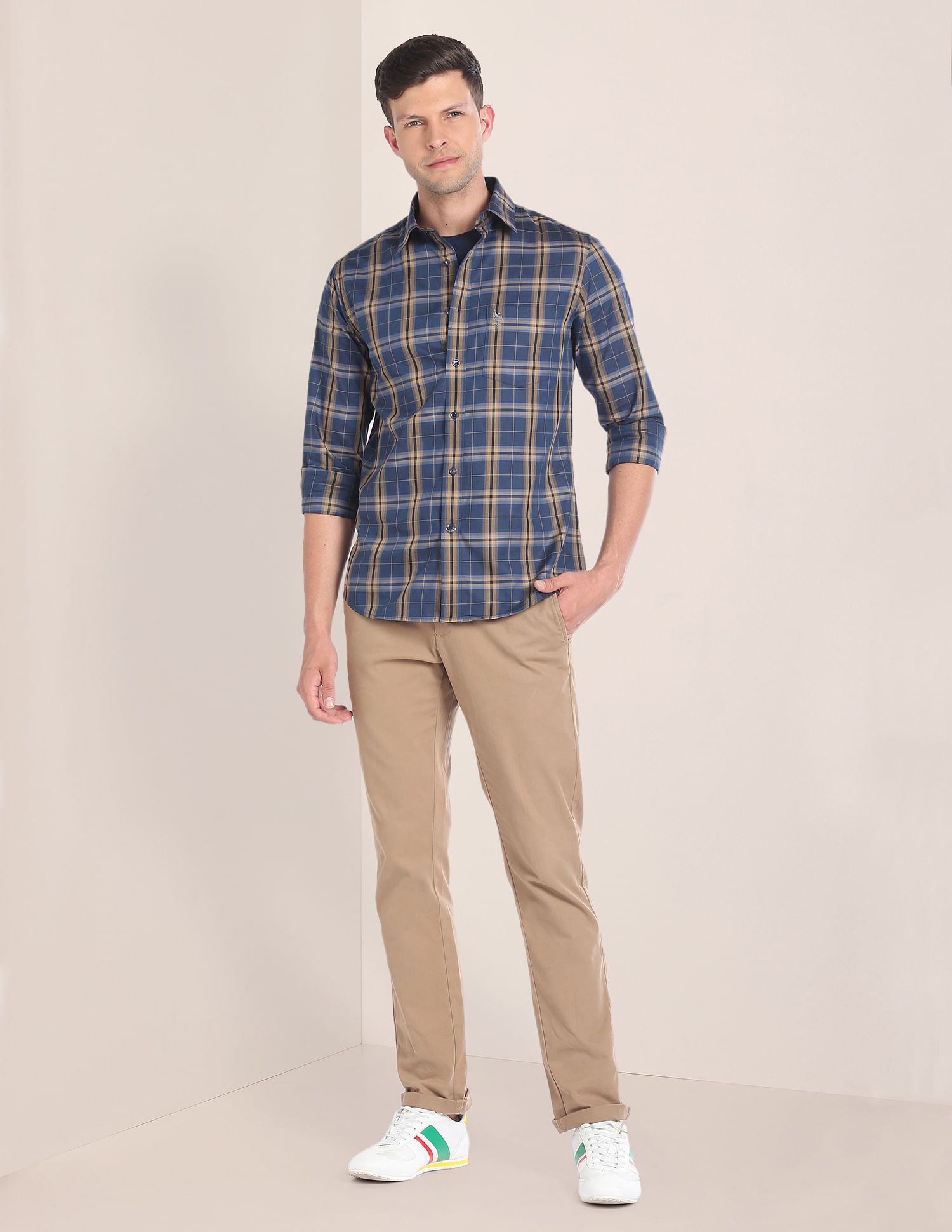 U.S. Polo Assn. Cutaway Collar Plaid Check Shirt