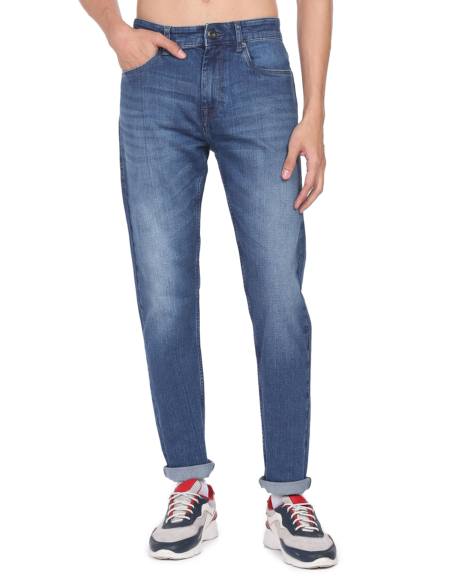 Flying Machine Mid Rise Slim Tapered Fit Jeans