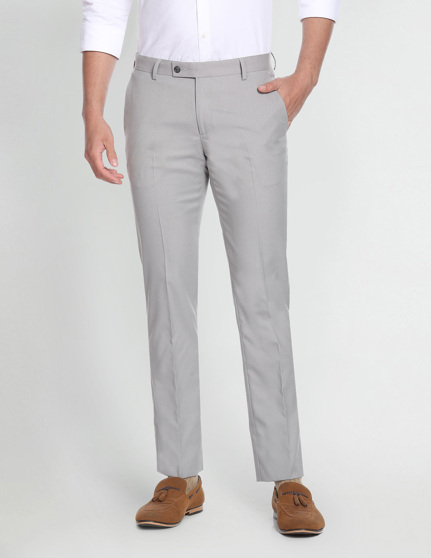Buy Arrow Brown Mid Rise Trousers for Men Online  Tata CLiQ