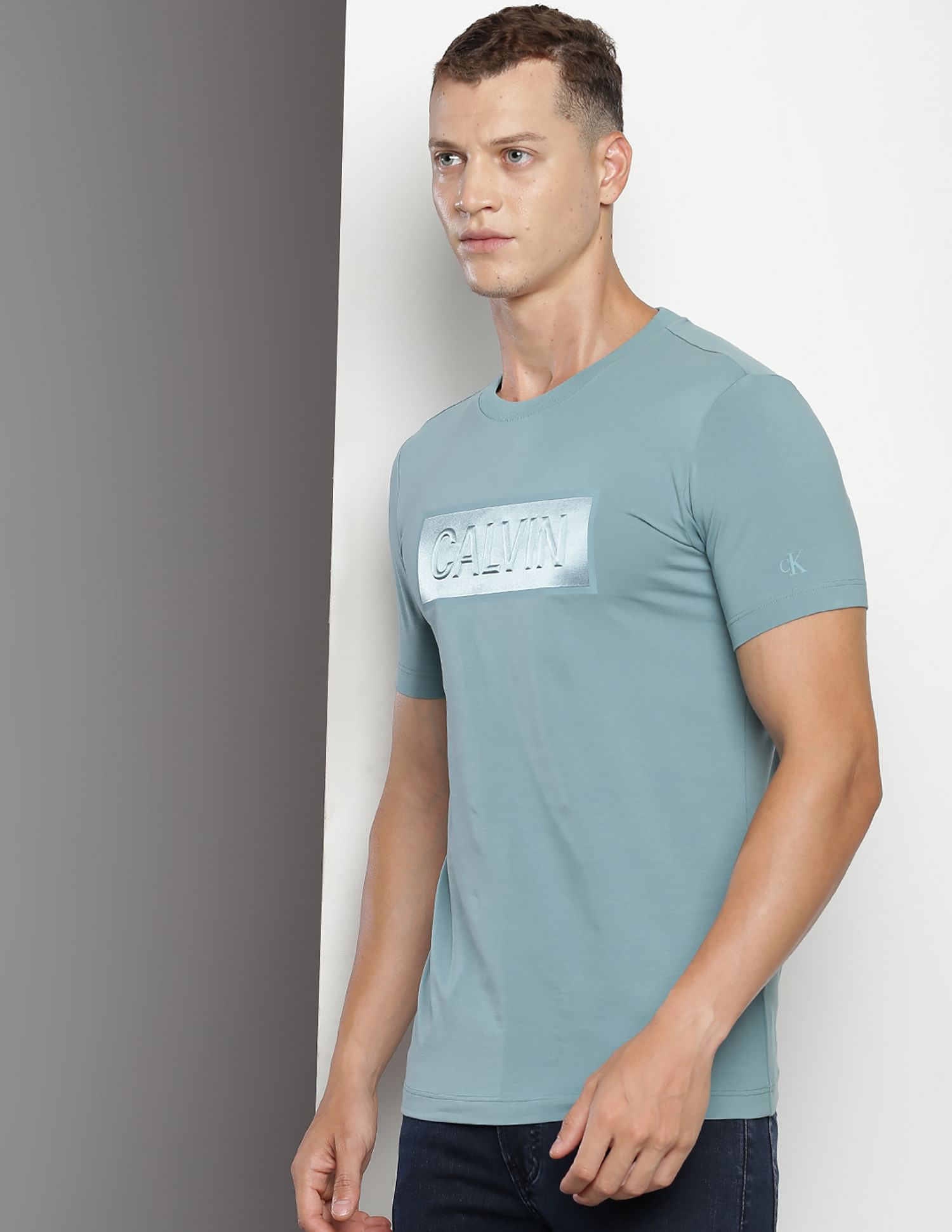 Calvin Klein Brand Print Slim Fit T-Shirt