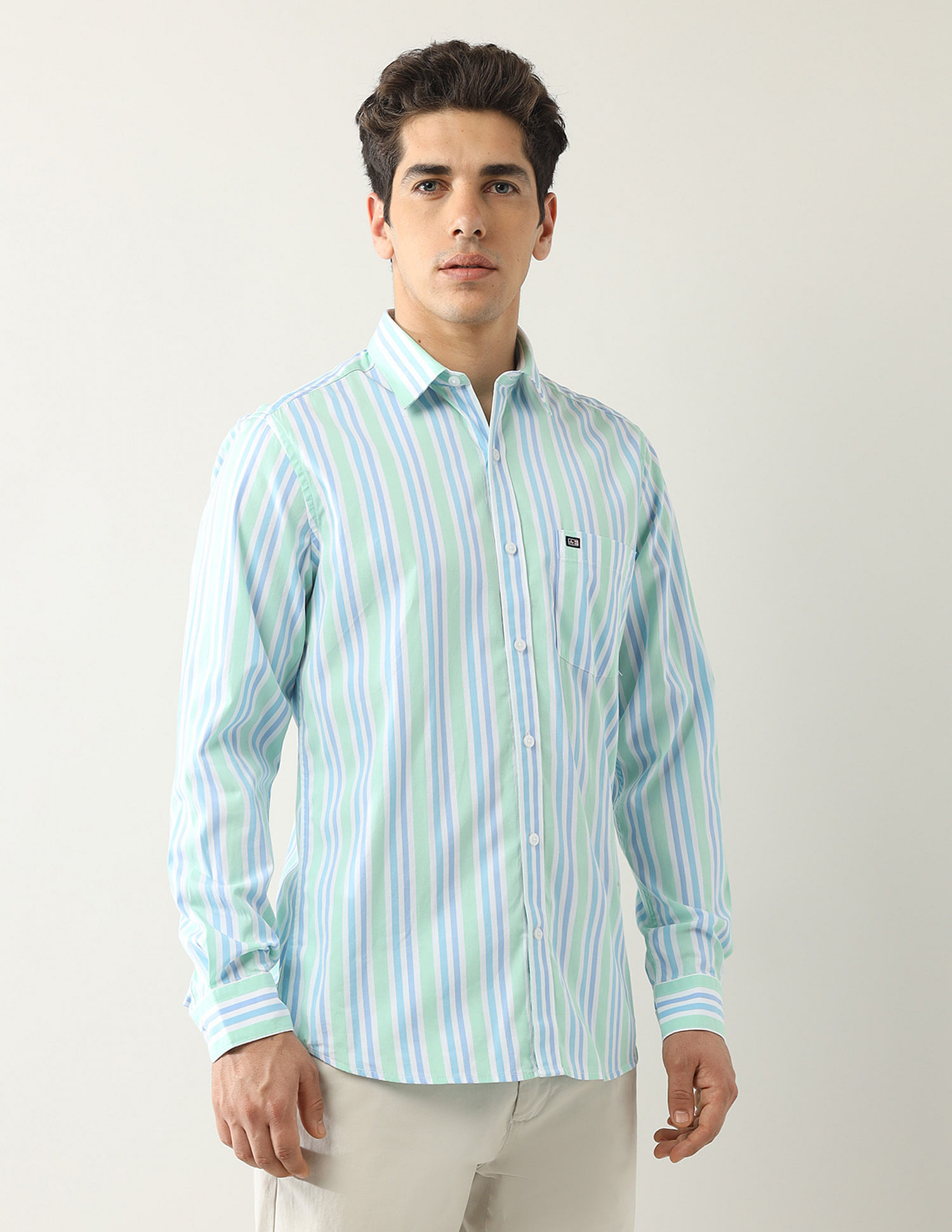 Arrow Sport Vertical Striped Pattern Air Soft Shirt