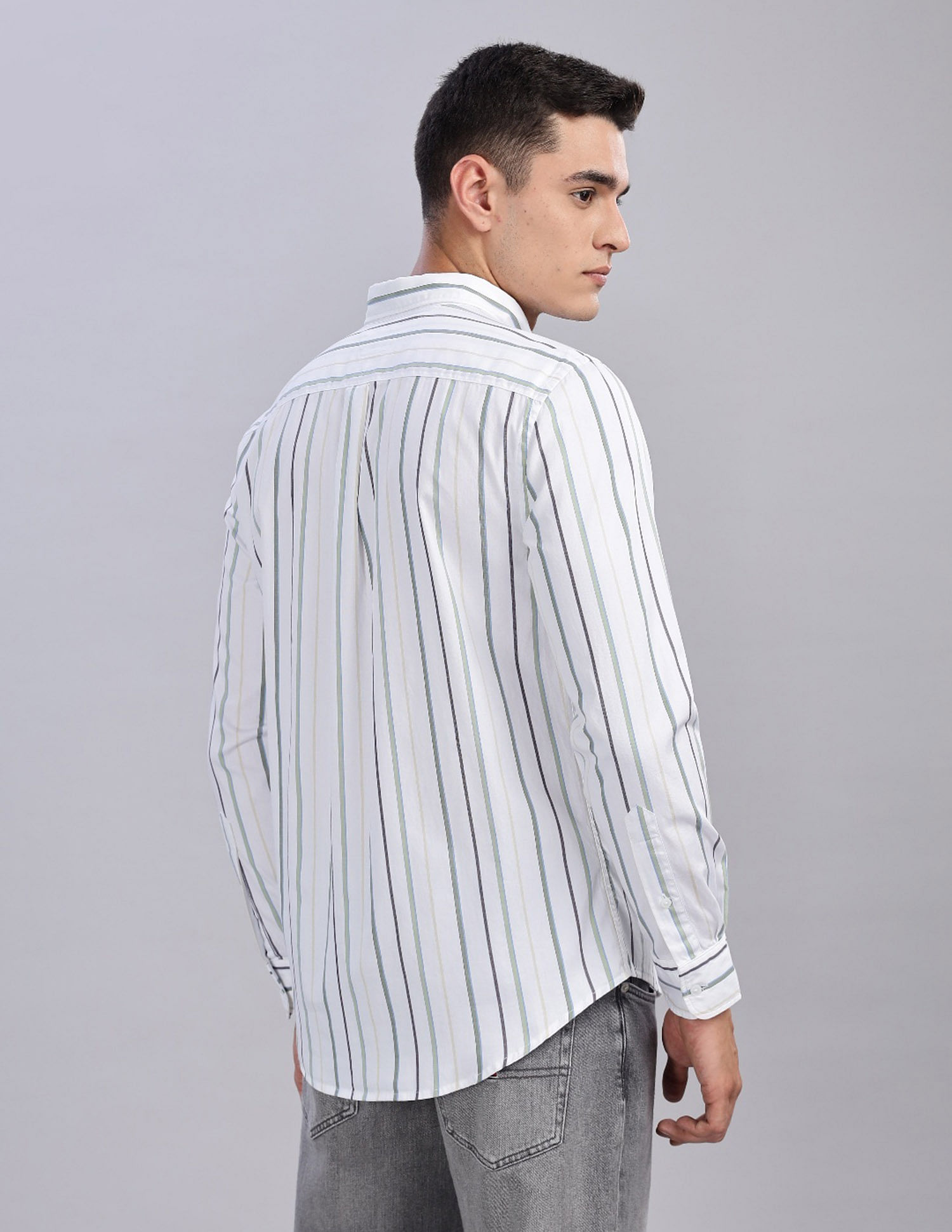 Tommy Hilfiger Striped Regular Fit Plain Woven Shirt