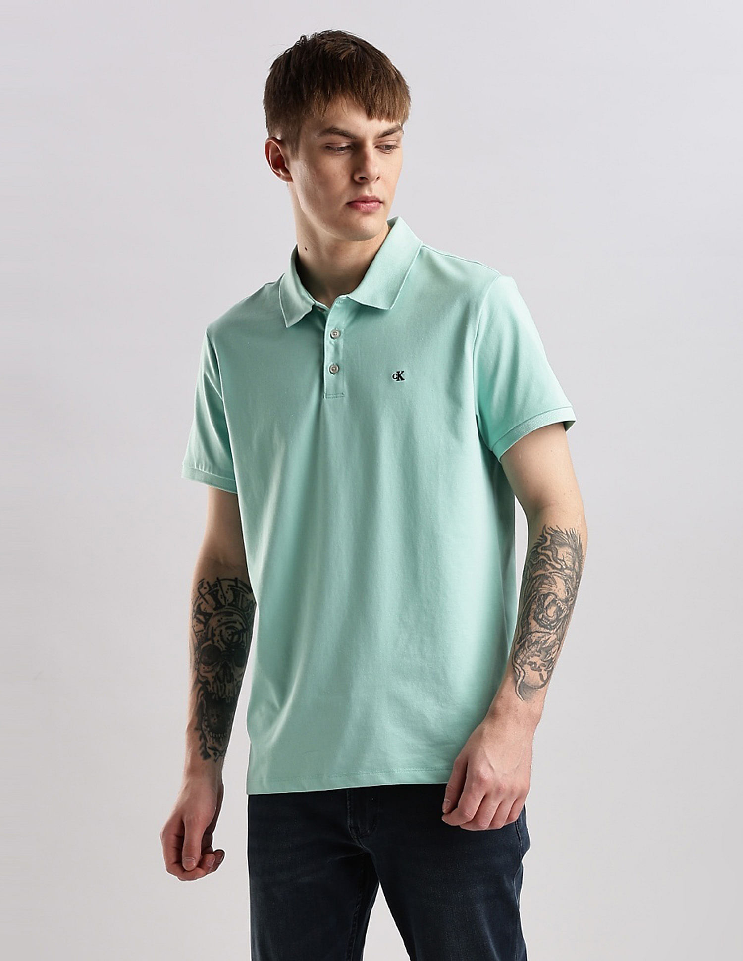 Calvin Klein Jeans Solid Regular Fit Cotton Polo Shirt